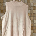 Factory Quacker Factory Sweater Women S Plus 1x Ivory Metallic Beaded High Neck Sleeveless P