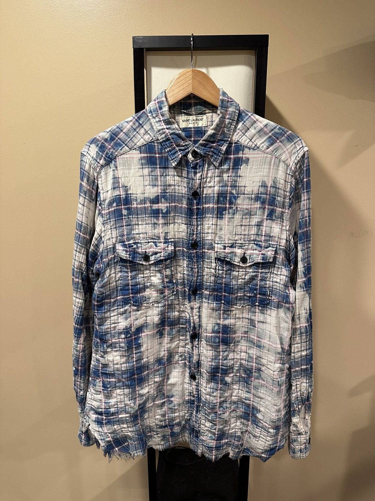 Hedi Ss16 Surf Sound Bleach Shirt Flannel
