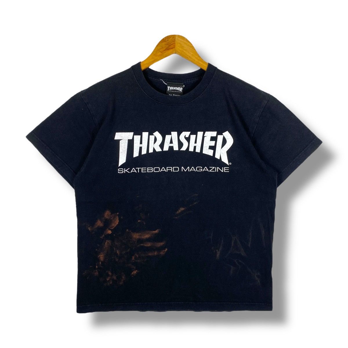 Thrasher Vintage 00 S Thrasher Skateboard Magazine Bleached Stains T-Shirts, Hoodie, Sweatshirt | FlexRushtees.com