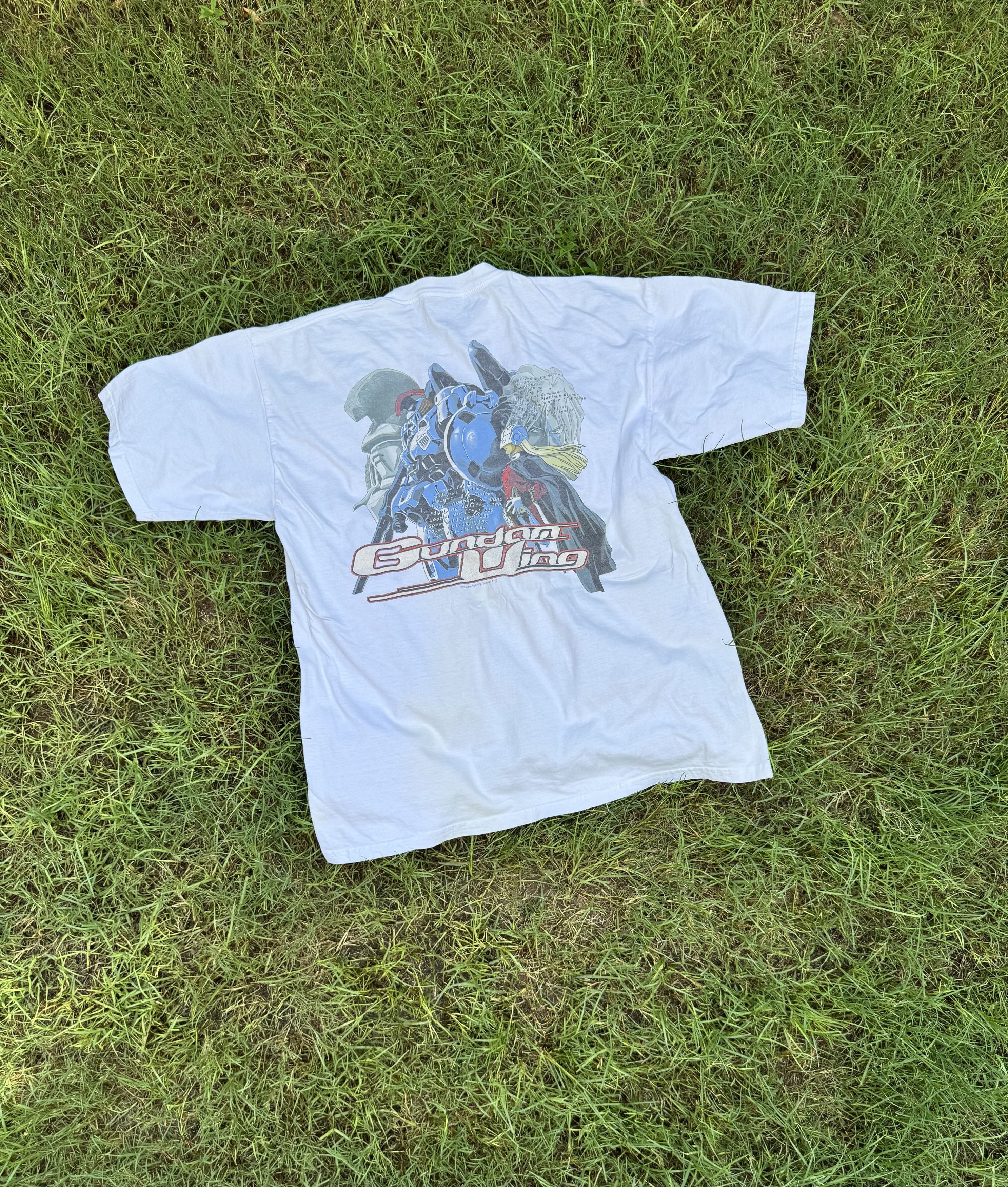 Vintage 2000 Anime Mobile Suit Gundam Wing T Shirt White