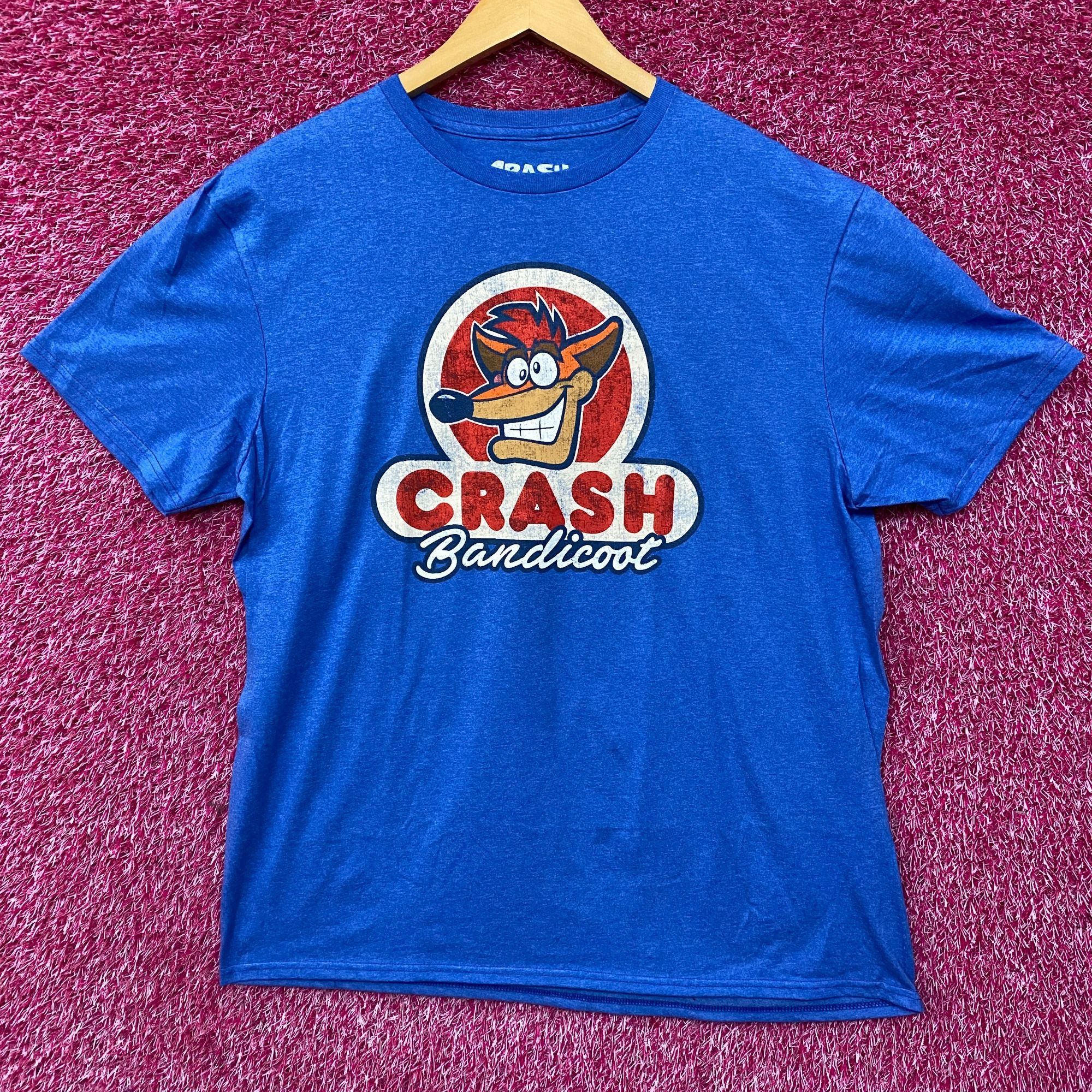 Other Crash Bandicoot Blue Graphic Retro Game T Shirt Xl Hoodie, Sweatshirt | FlexRushtees.com