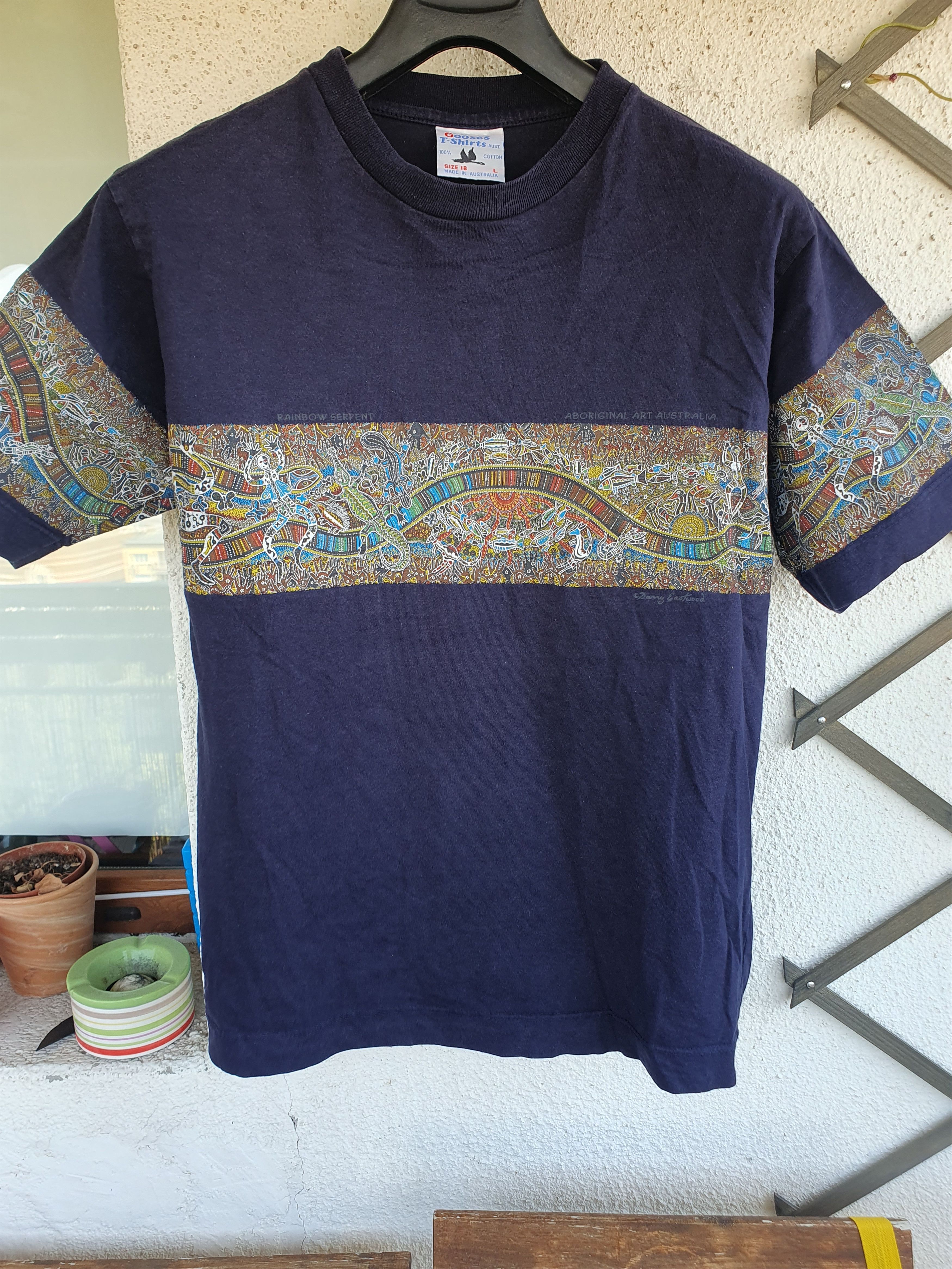 Vintage Danny Eastwood Rainbow Serpent Aboriginal Art Tee Hoodie, Sweatshirt | FlexRushtees.com