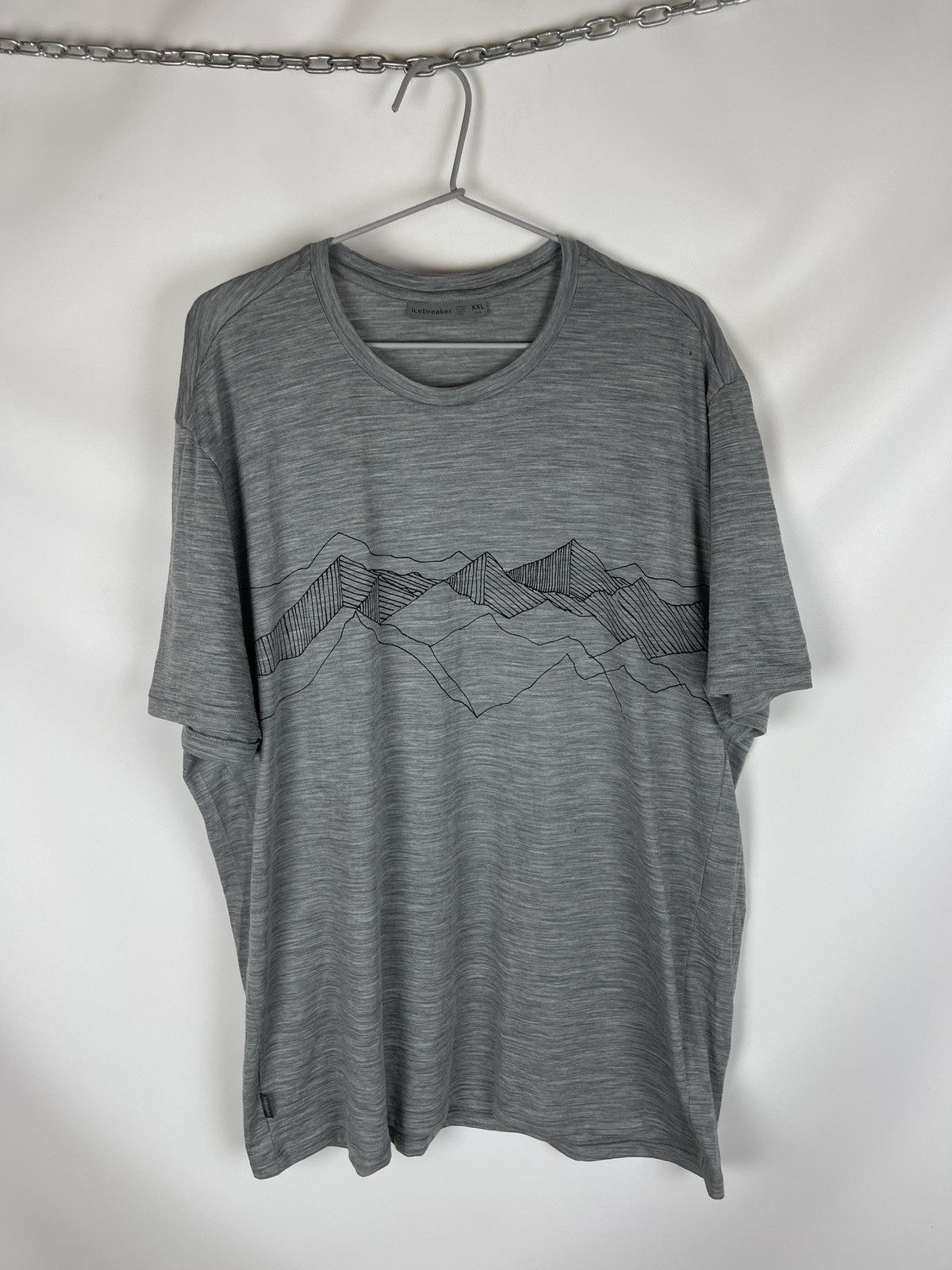 Icebreaker Man Wool Big Mountain Logo Tee Shirt Outdoor