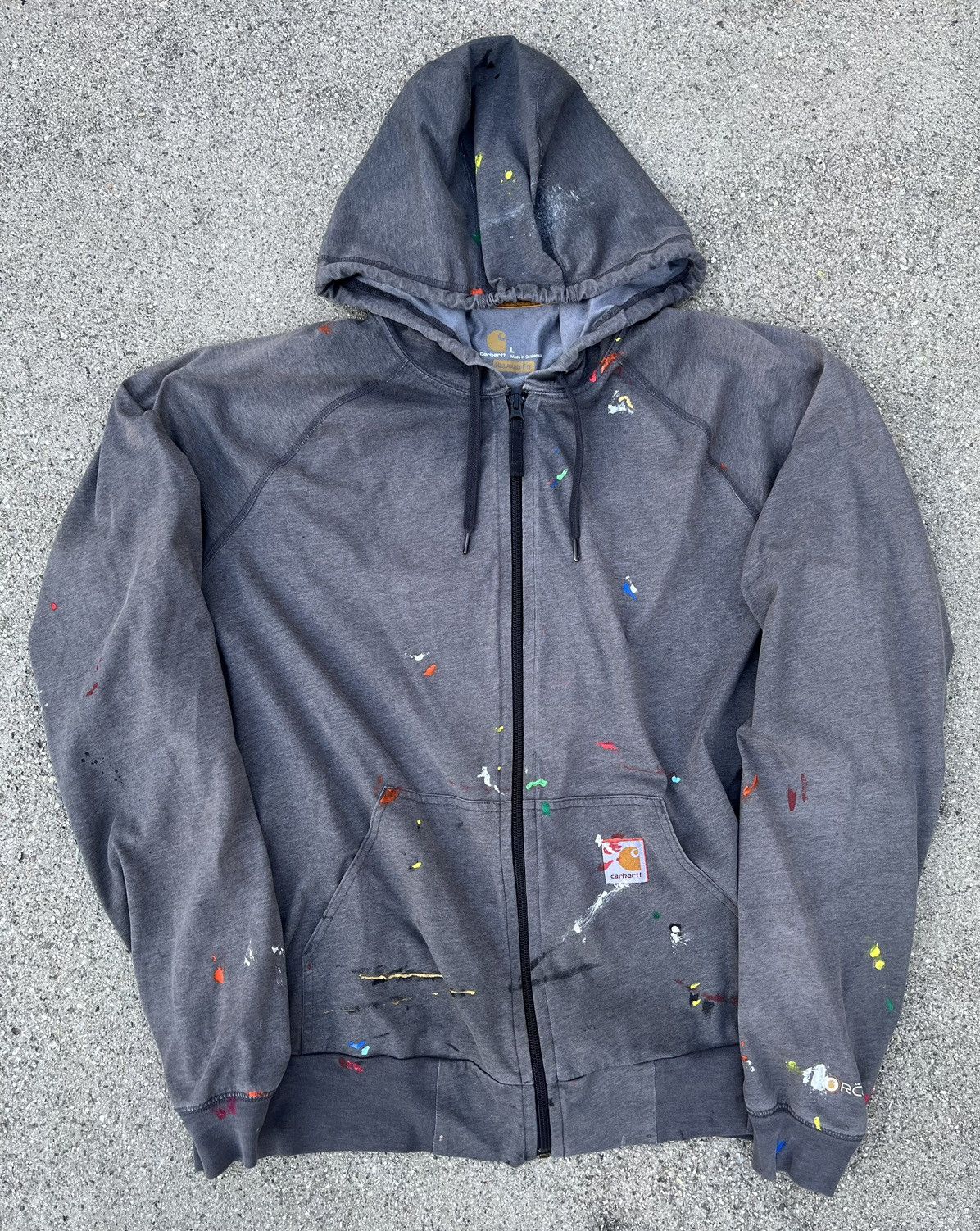 Wip Custom Carhartt Hoodie Iforce Sun Fade Distressed