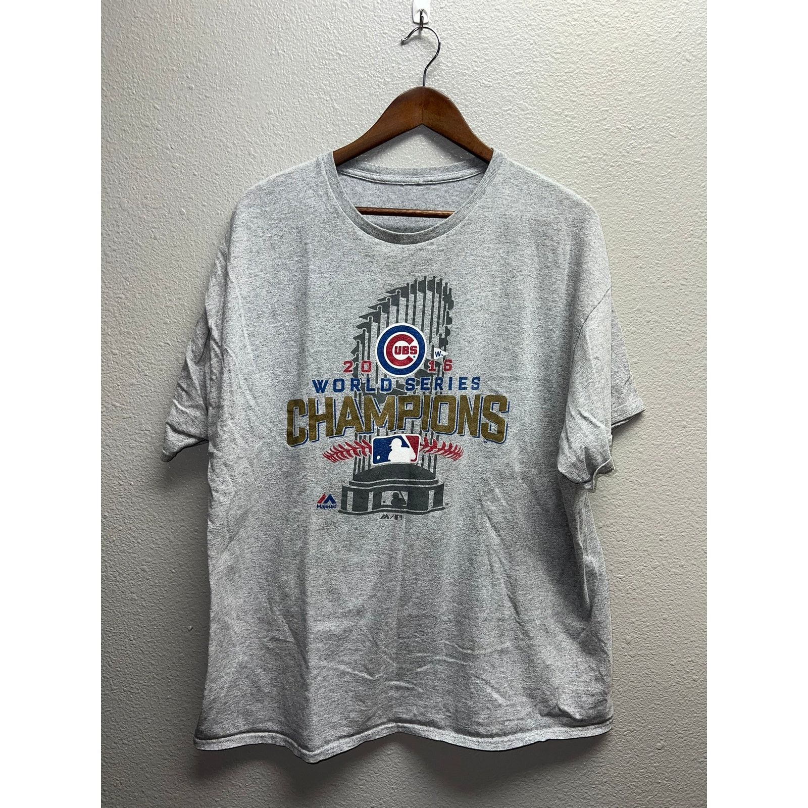 Majestic Chicago Cubs World Series Shirt Champions 2016 Mlb Tee Xl