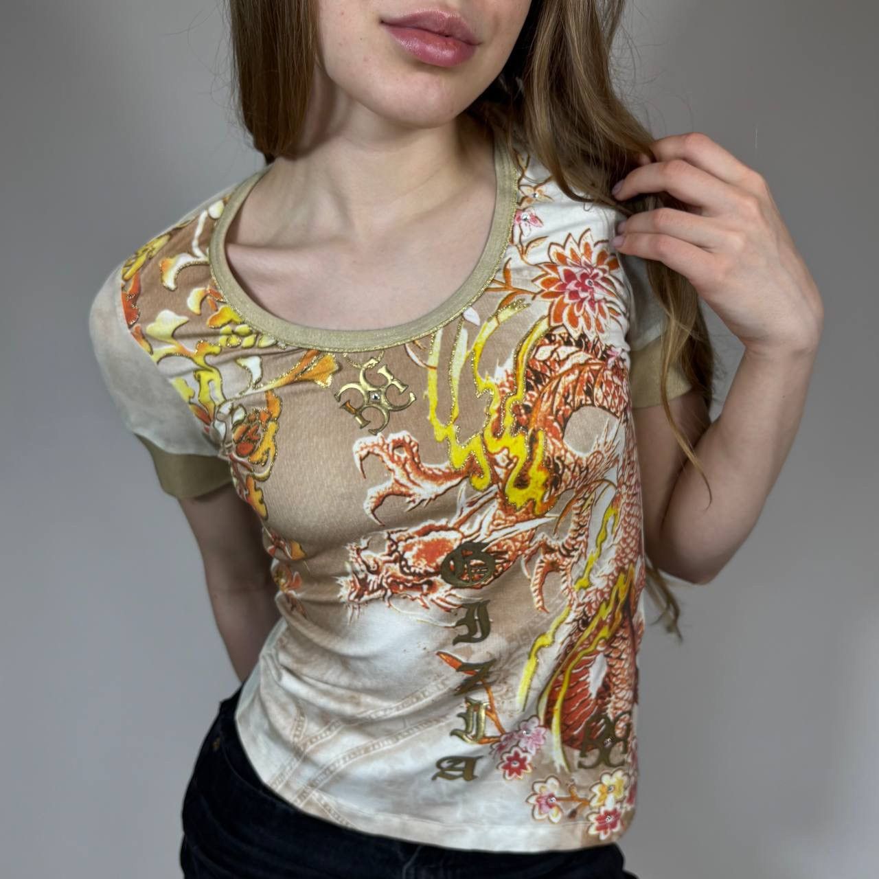 Japanese Brand Vintage Y2k Japanese Dragon Logo Mesh Retro T Shirt