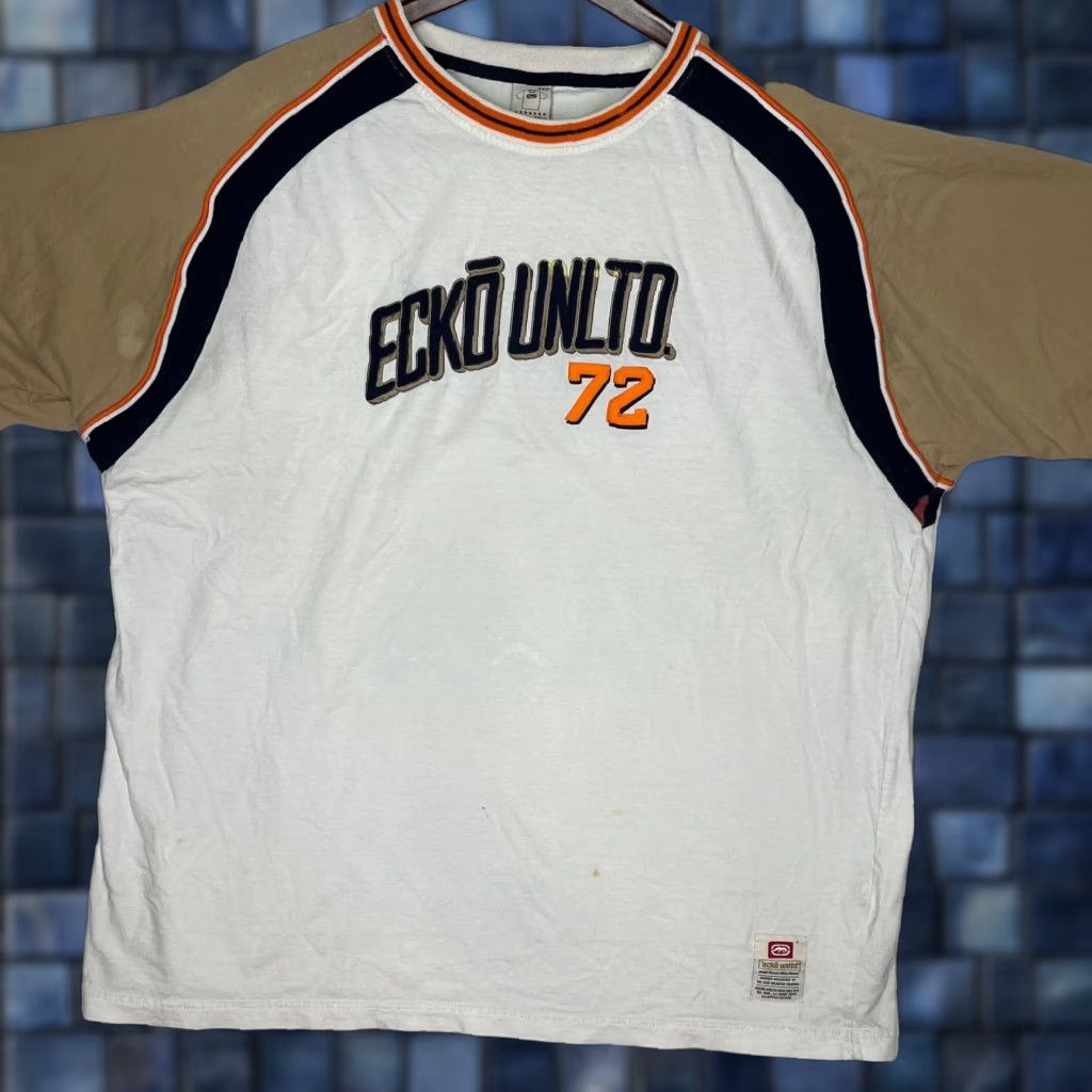 Unltd Vintage Ecko Unltd T Shirt Mens 3xb White Tan Y2k Streetwear Colorblock Hip Hop Retro 90s