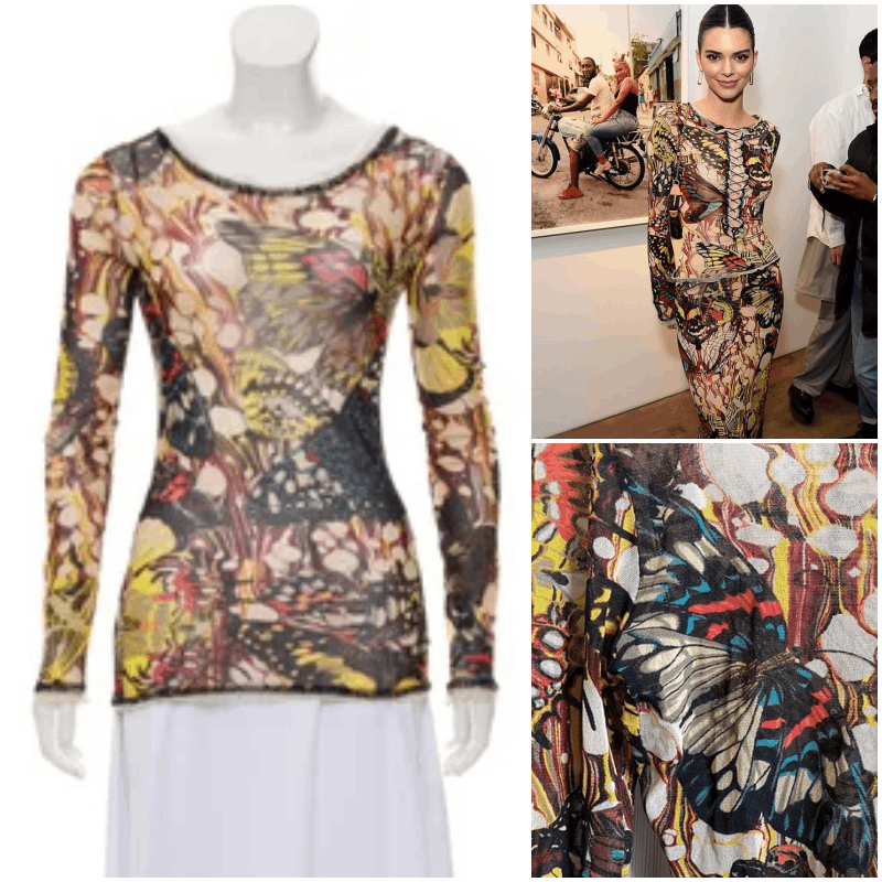 Paul Gaultier Jean Paul Gaultier Butterfly Tropical Kardashian Top T Shirt