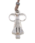 If Six Was Nine 2000s Japanese Made Raw Metal Prong Charm Cord Necklace