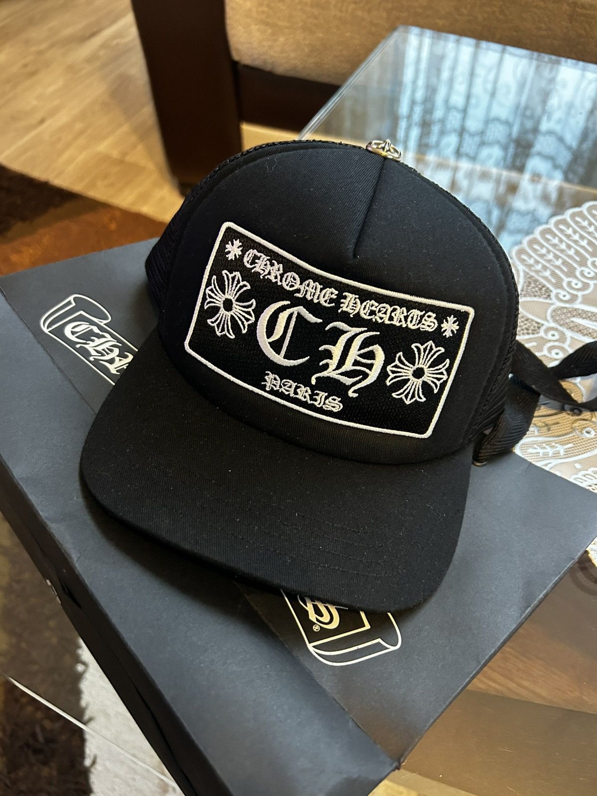 Hearts Chrome Hearts Cap Black Paris