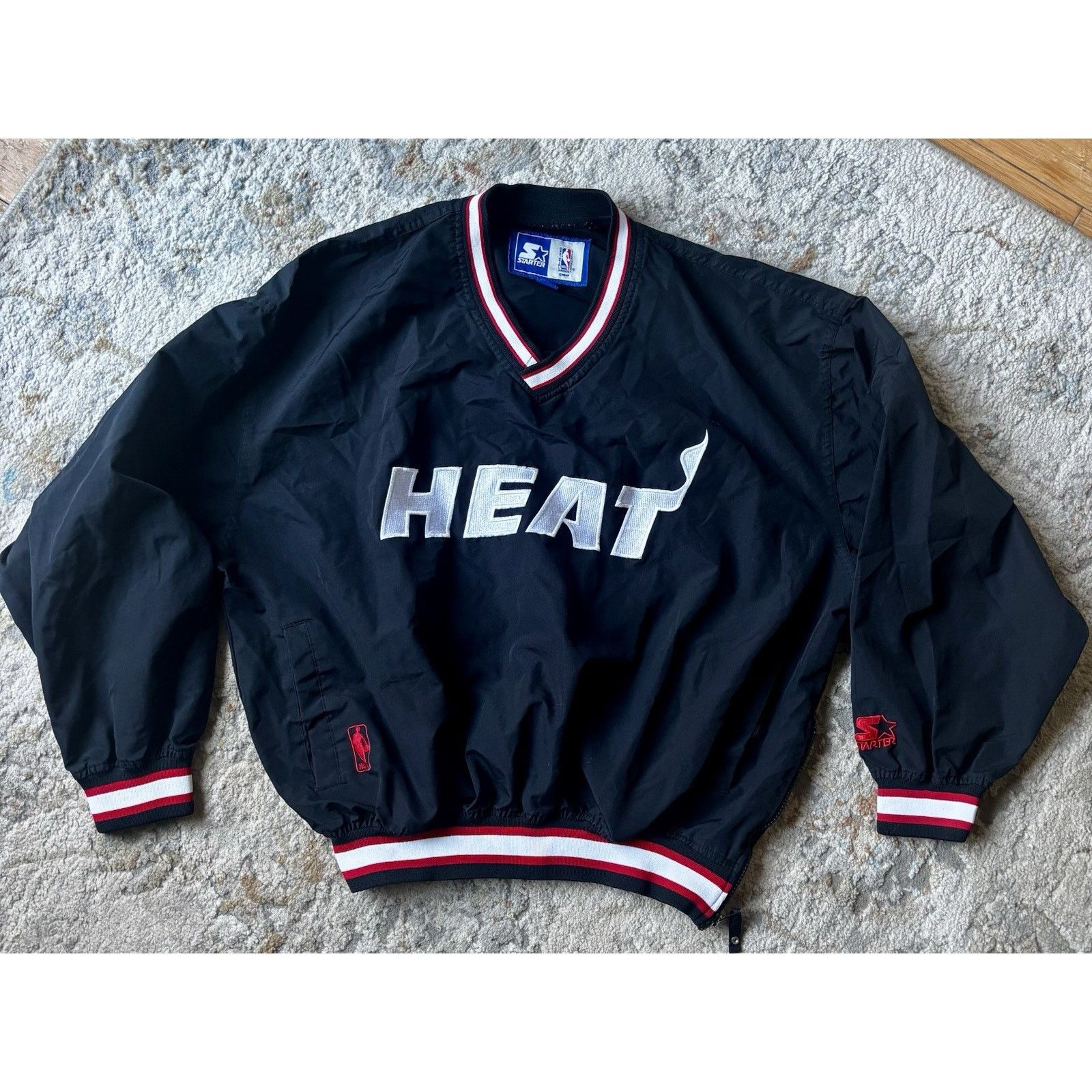 Miami Heat Starter Windbreaker Pull Over Large 90 S Vintage