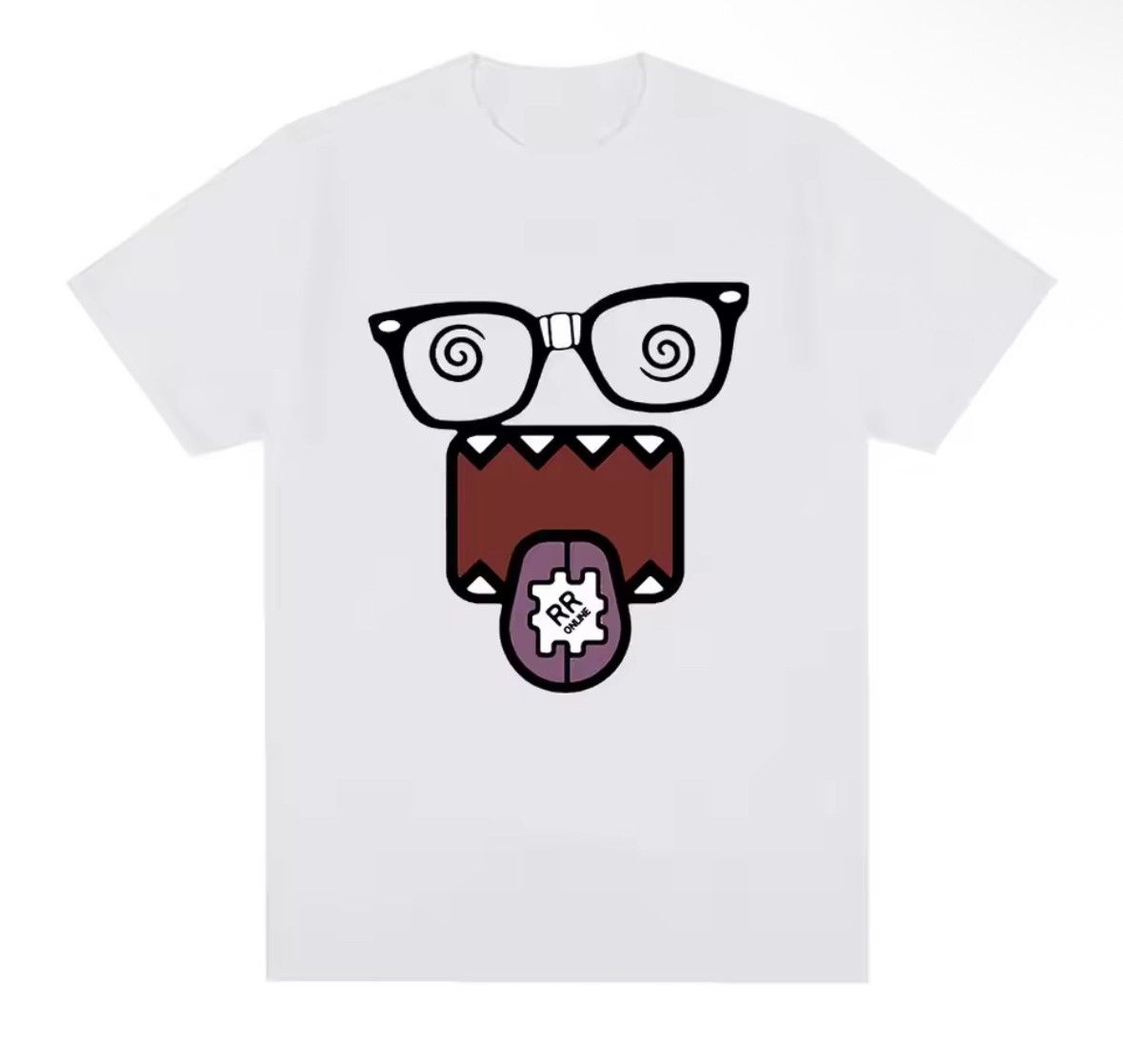 Japanese Brand Y2k Streetwear Anime Domo Kun Print White T Shirt Hoodie, Sweatshirt | FlexRushtees.com