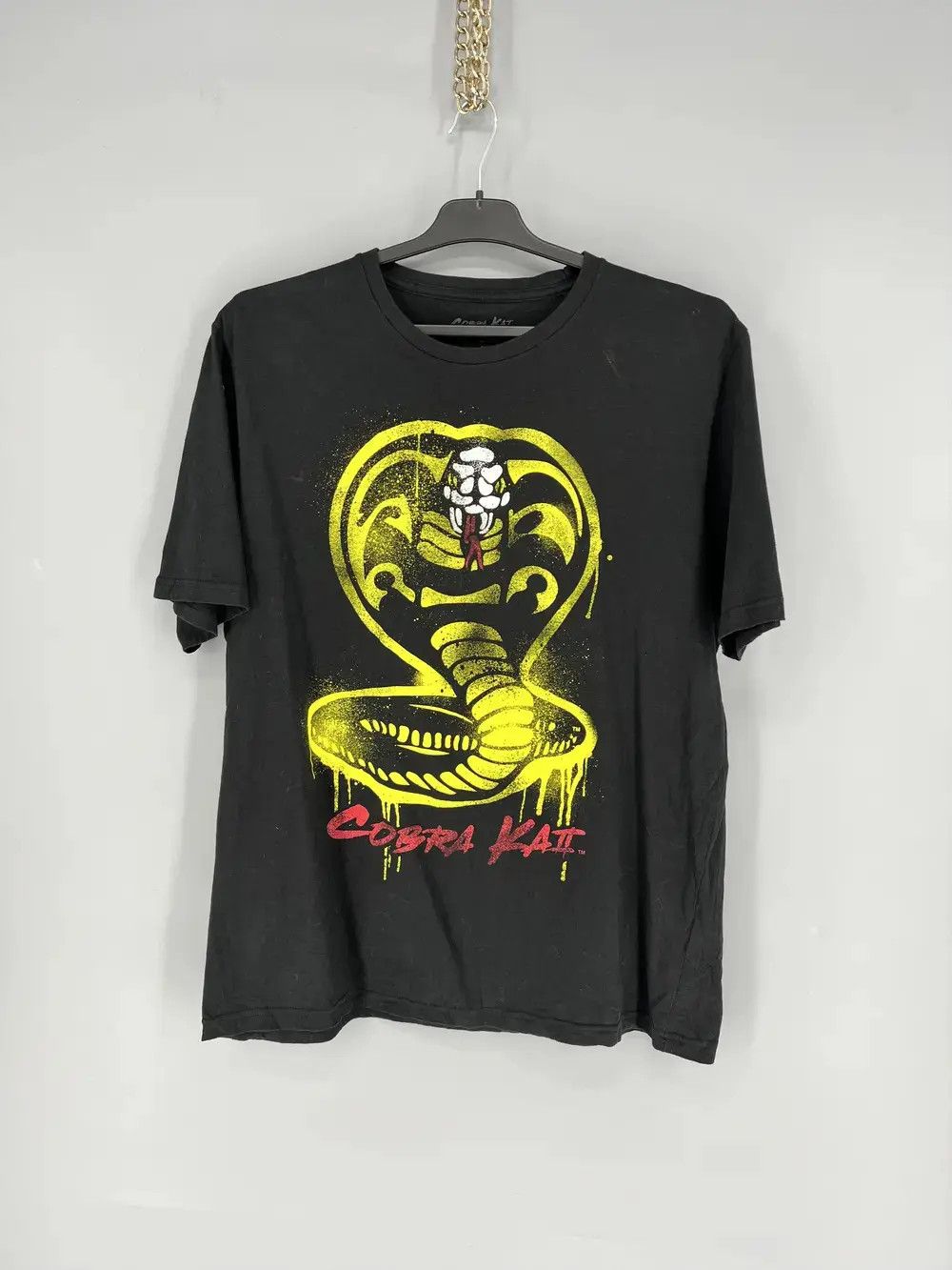 Band Tees Bioworld Cobra Kai Men S Graphic Tee Medium Black Hoodie, Sweatshirt | FlexRushtees.com