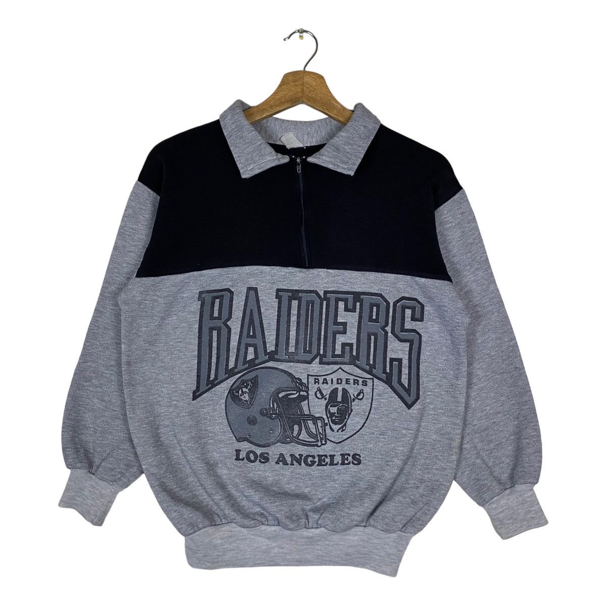 Vintage Raiders Two Tone Quarter Zip Pullover Jumper Collar