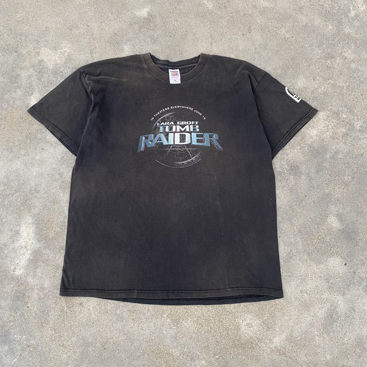 Crazy Vintage 90s Faded Tomb Raider Movie Promo Tee