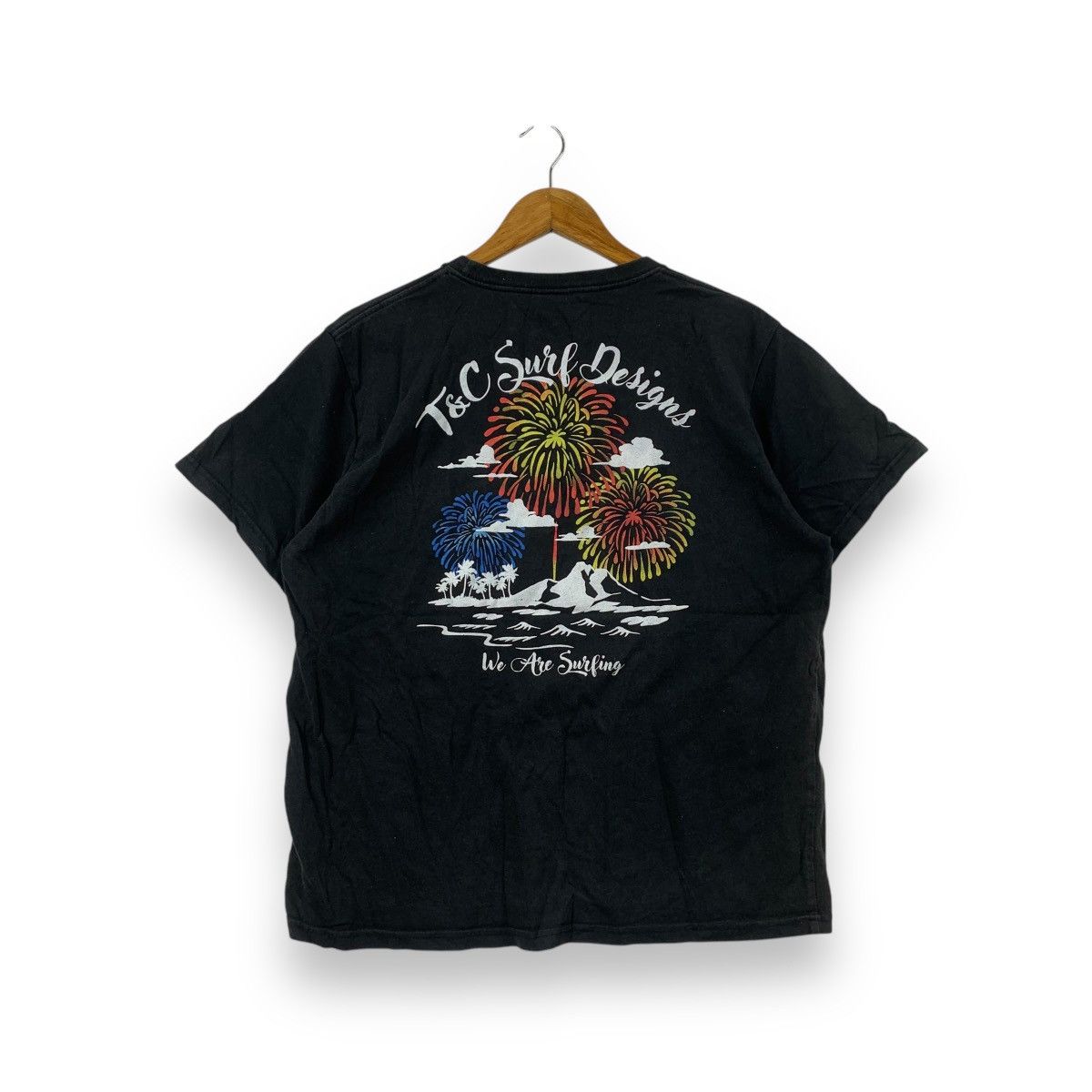 Vintage T C Surf Designs Fireworks Hawaii Illustration Tee Hoodie, Sweatshirt | FlexRushtees.com
