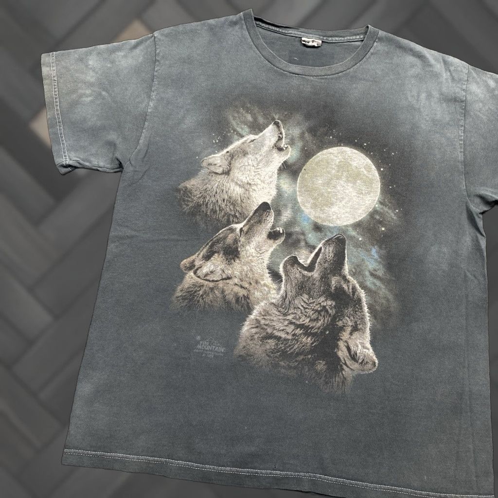 Mountain Vintage The Mountain T Shirt Men S Graphic Black 90s Nature Moon Cotton Short Sleeve Cr