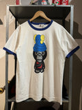 Kaws Vtg A Bathing Ape Bape X Kaws Baby Milo Ringer White Tee Hoodie, Sweatshirt | FlexRushtees.com