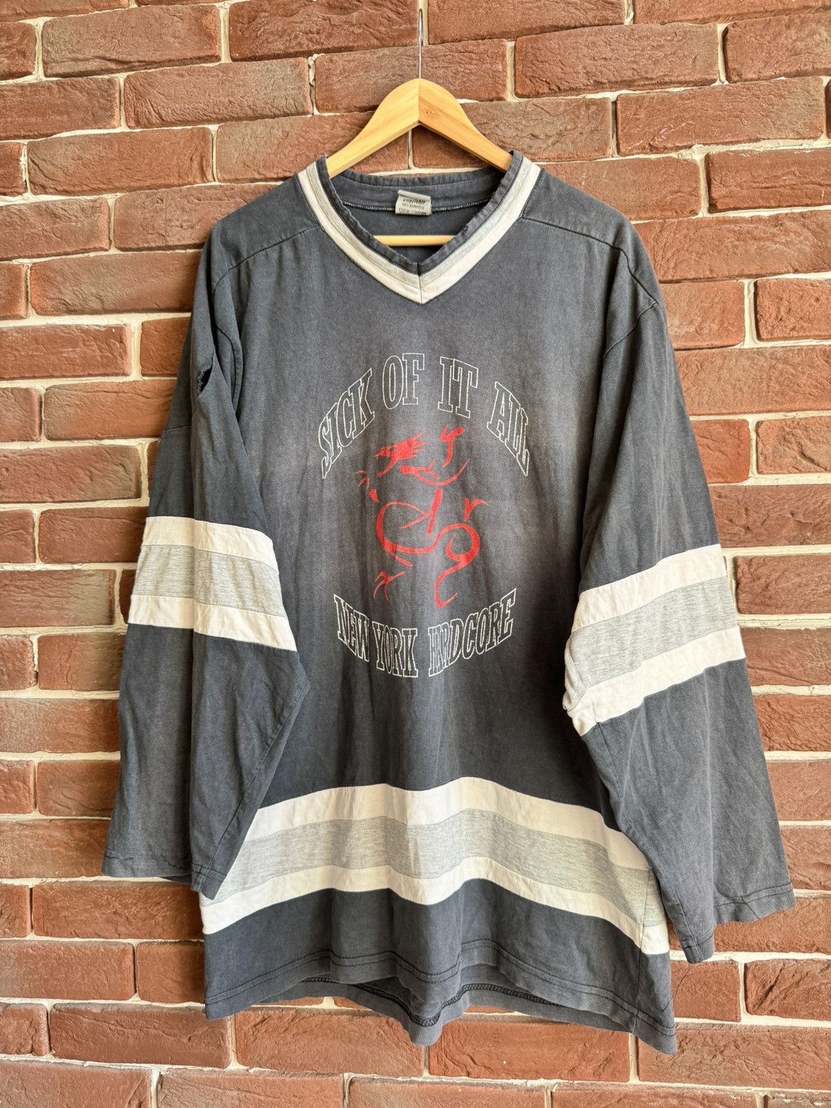 Band Tees 90s Sick Of It All Rugby Vintage Ny Hardcore Band Tee Xl