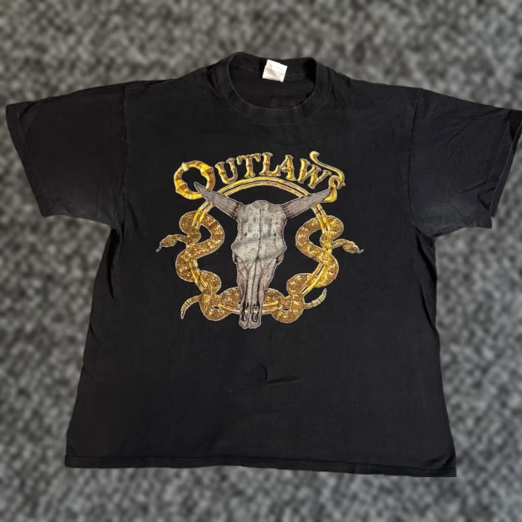 Vintage Outlaws Soldiers Of Fortune Concert T Shirt Xl Molly Hatchet Zz Top Shirt Men 80s Ro