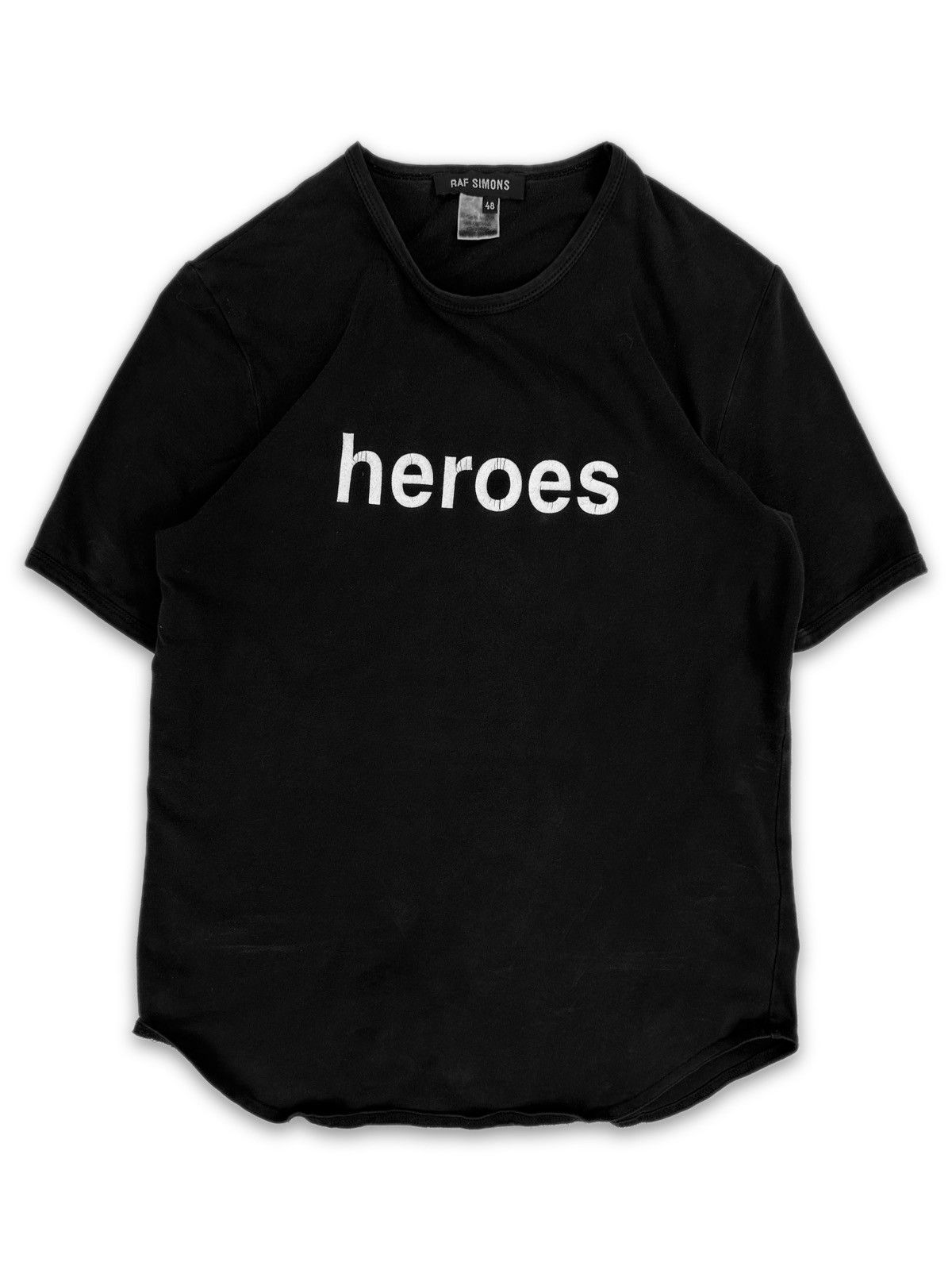 Simons Ss98 Raf Simons Heroes David Bowie Black Slogan T Shirt