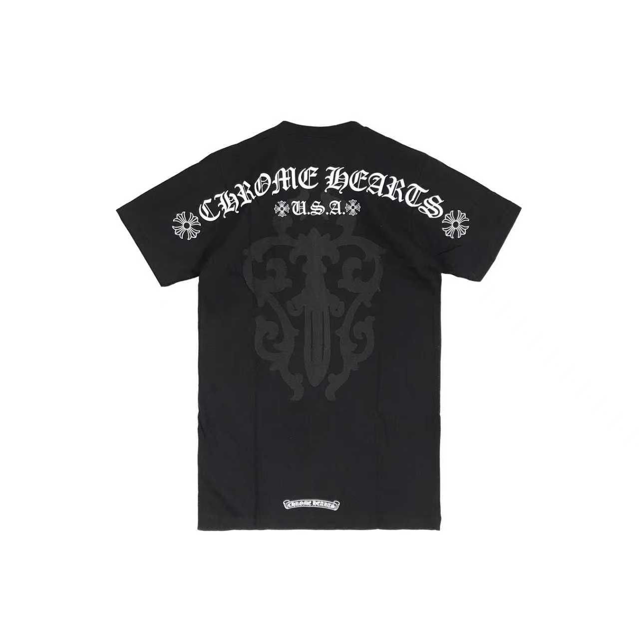 Hearts Chrome Hearts Back Usa Script Dagger Logo Short Sleeve Tee Hoodie, Sweatshirt | FlexRushtees.com