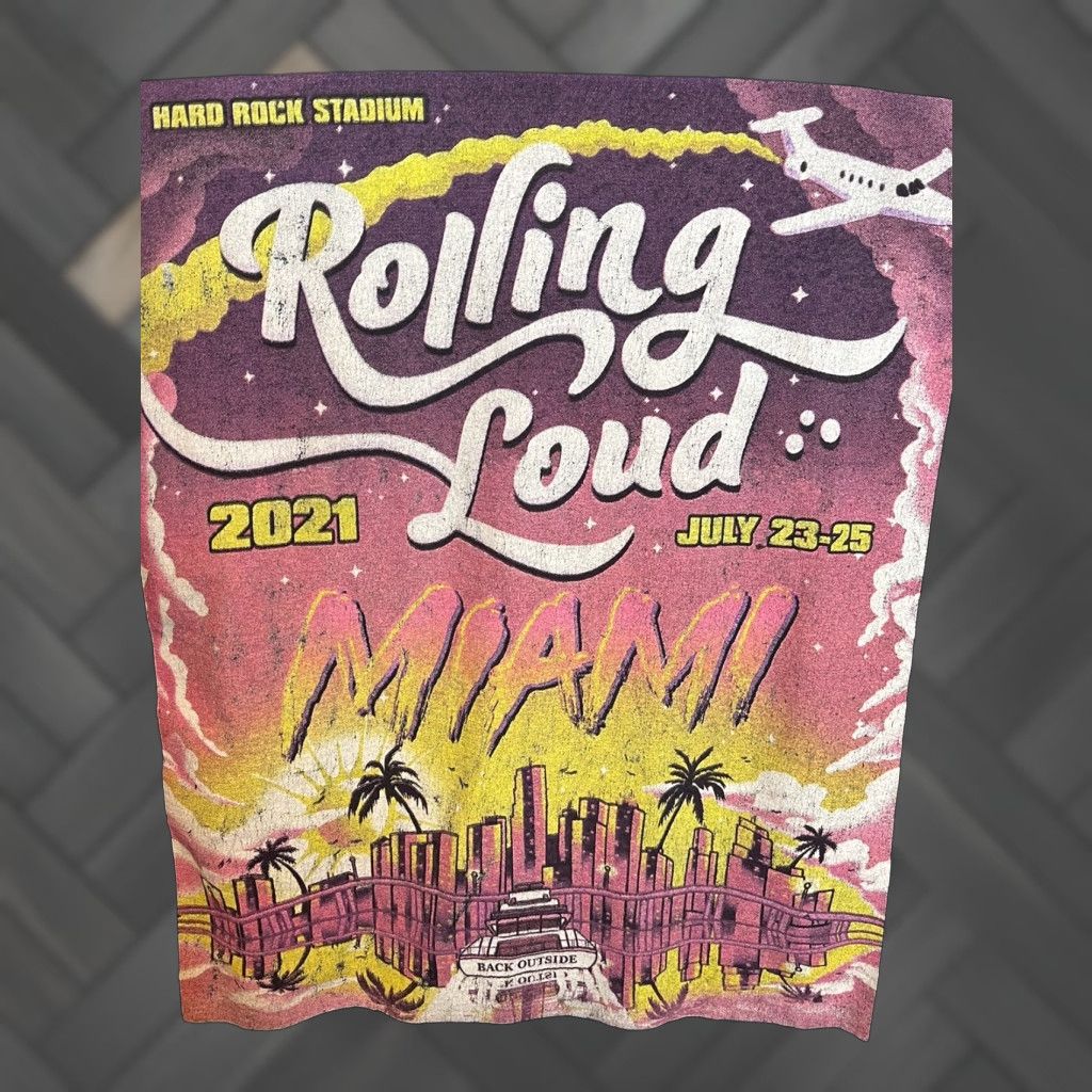 Fruit Of The Loom Vintage Rolling Loud 2021 Miami Concert Shirt Asap Rocky Dmx Travis Scott Adult La Hoodie, Sweatshirt