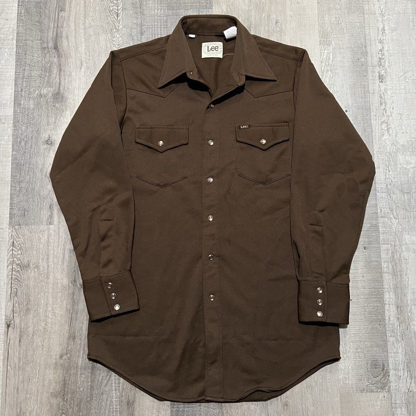 Vintage Lee Pearl Snap Shirt 70s Brown Western Rockabilly