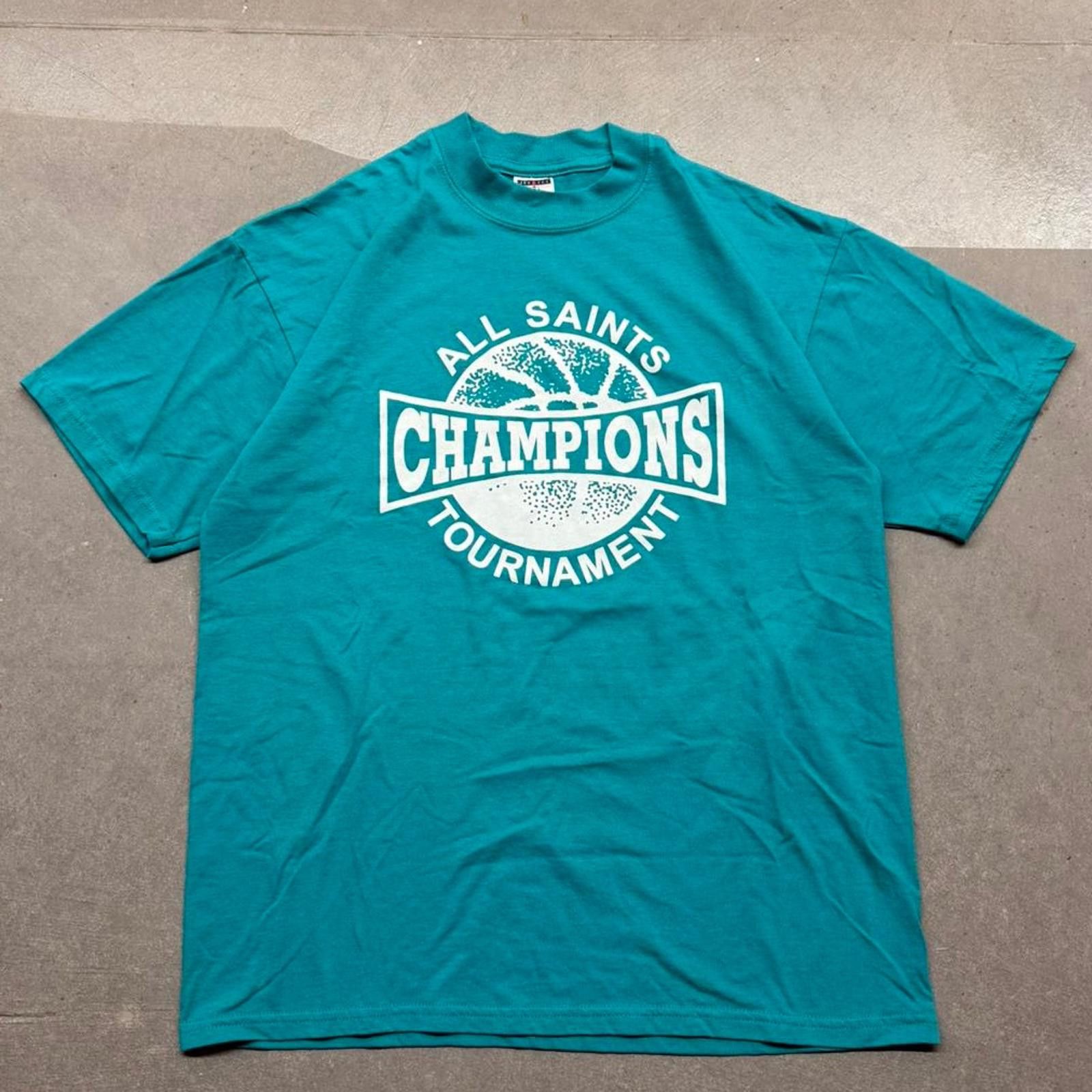 Vintage 90s Jerzees All Saints Tournament Champions Shirt