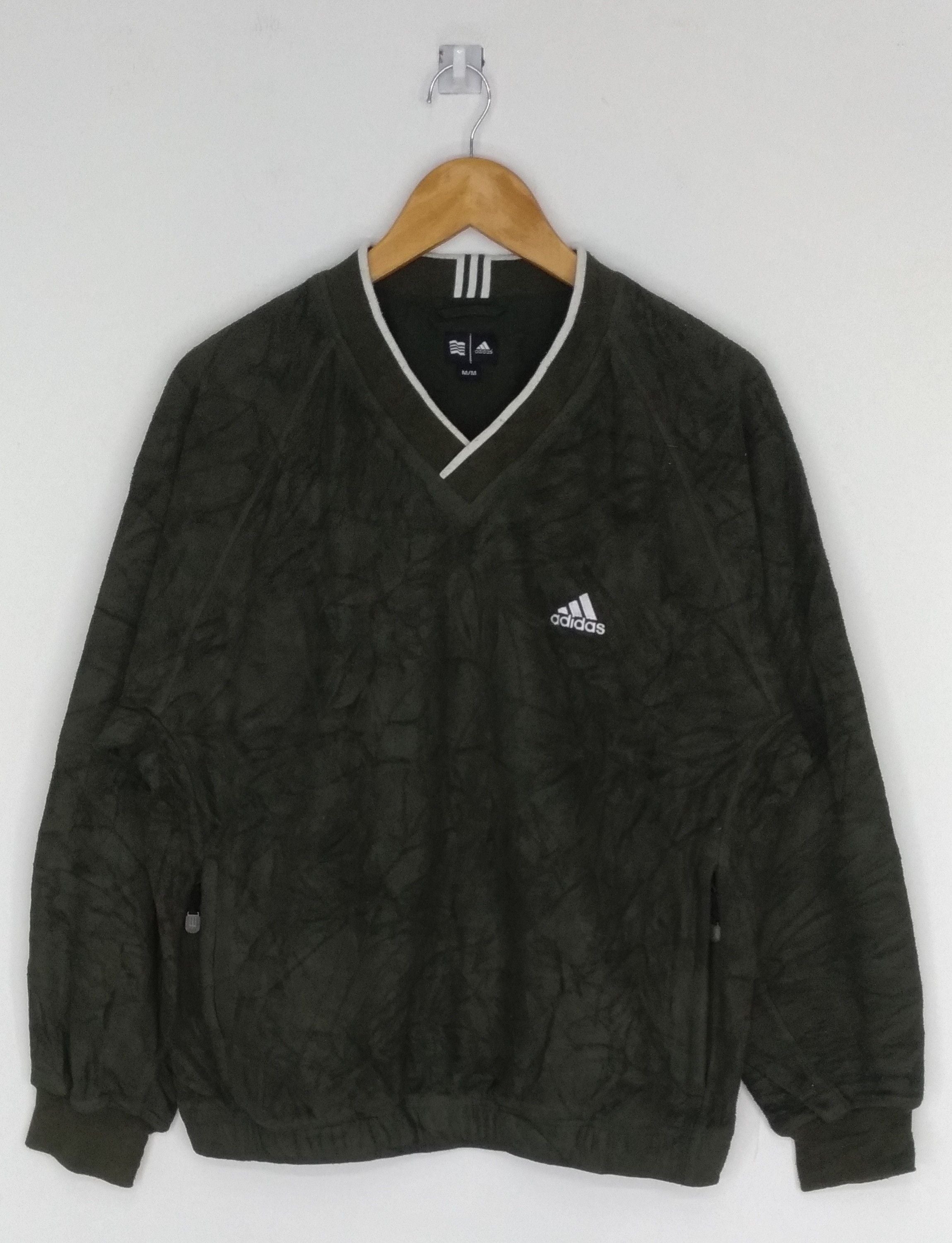 All Sport Adidas Climawarm Fleece Sweatshirt Winter Pullover Vneck