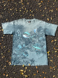 90s Vintage Habitat Shark Whale Ocean Wildlife Map T Shirt