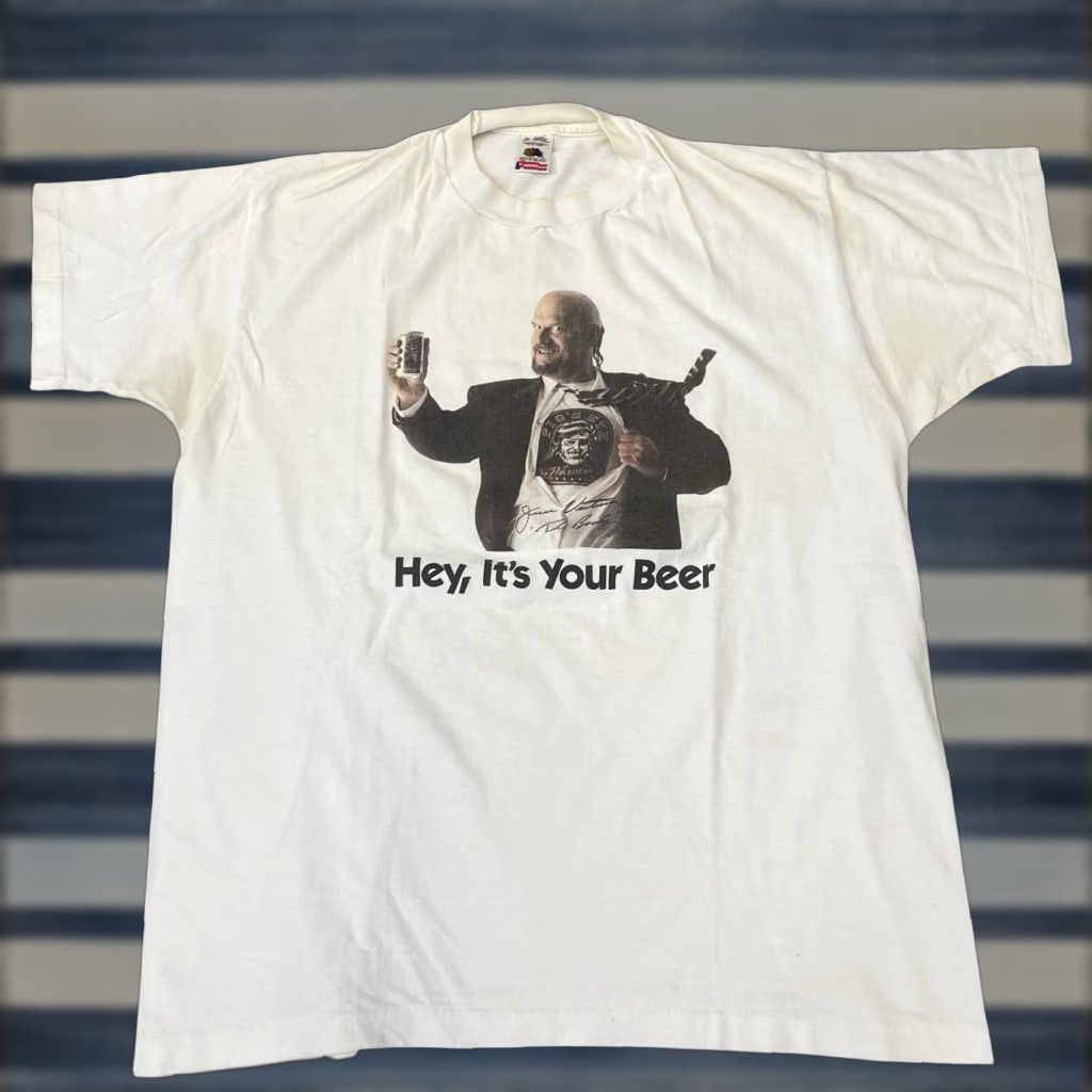 Fruit Of The Loom Vintage Jesse Ventura Pig Eye Pilsner Beer T Shirt 90s Xl White Unisex Adults Shir Hoodie, Sweatshirt