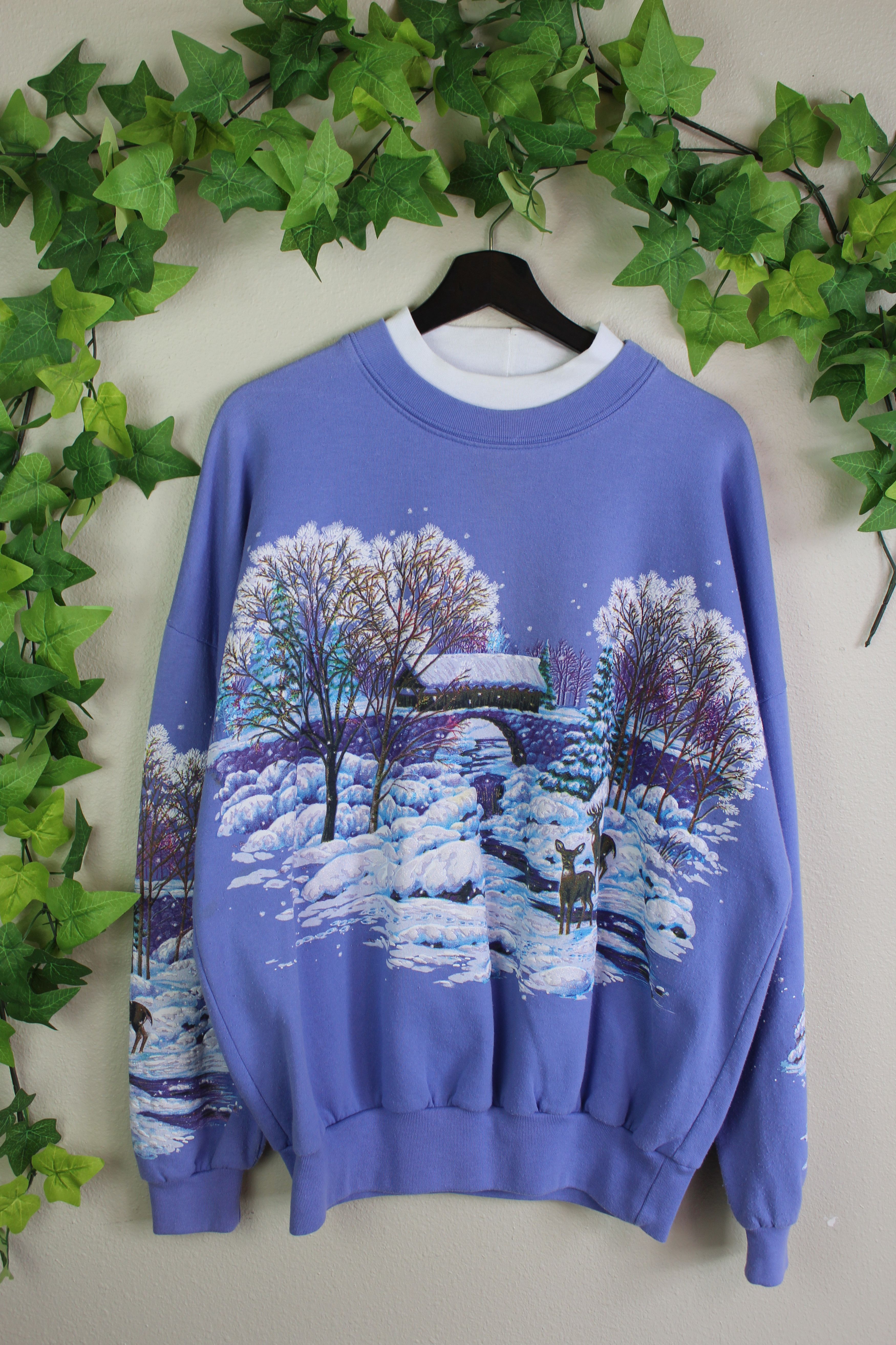 Vintage All Over Print Winter Themed Sweatshirt T-Shirts, Hoodie | FlexRushtees.com