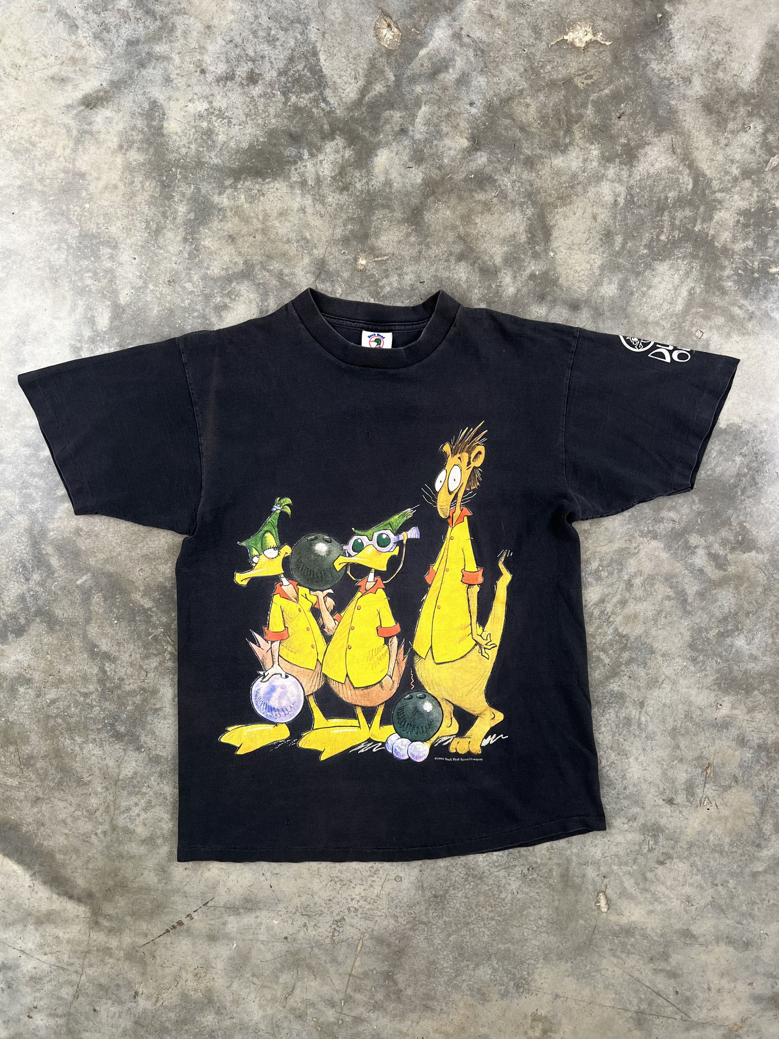 Vintage 90s Black Duck Out Bowling Tee Large 80s Hoodie, Sweatshirt | FlexRushtees.com