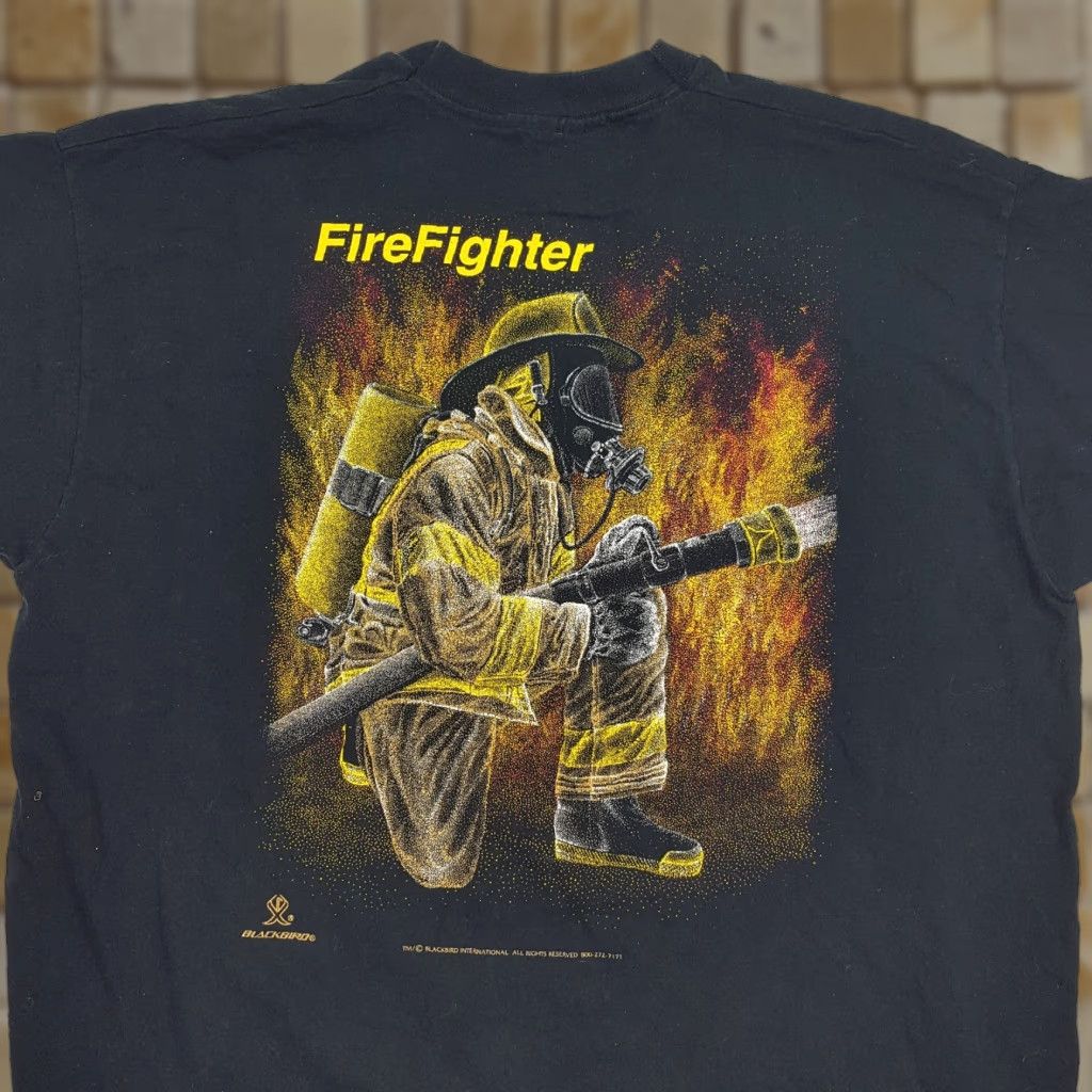 Fruit Of The Loom Vtg Firefighter Parody Call Of Duty T Shirt Black 2xl Fruit Of The Loom 90s Y2k Re