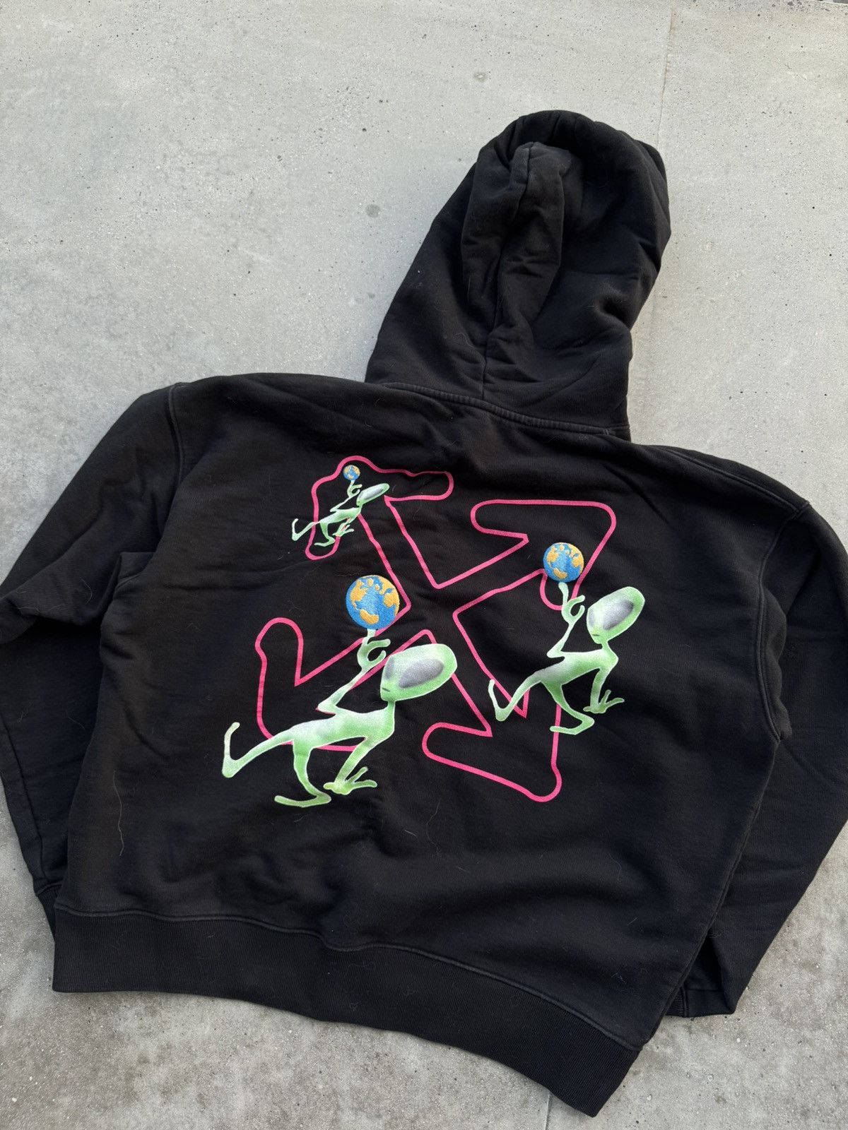White Off White Hype Hoodie Alien Cross Back