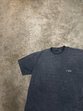 Vintage Ocean Pacific Ribbed T Shirt Wavy Fabric Dark Grey