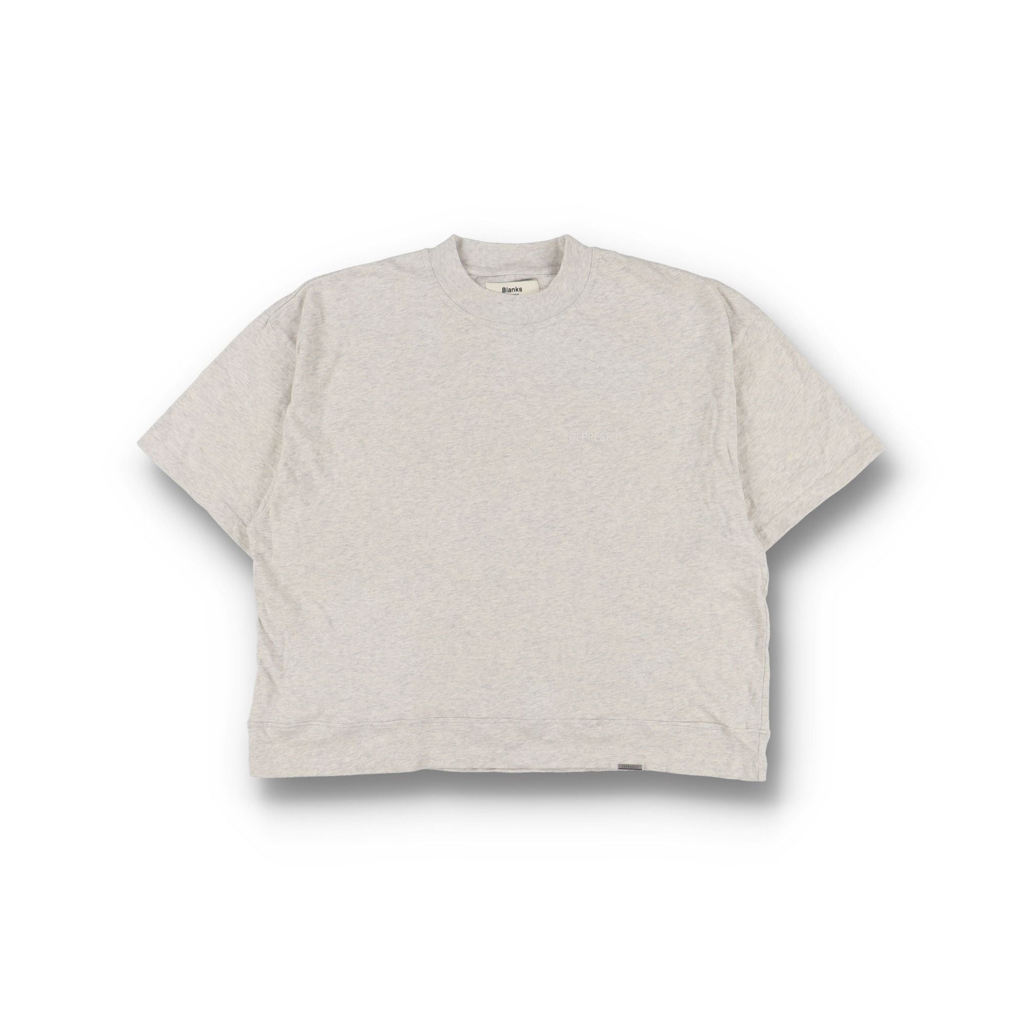 Represent Clo Grey Cream Marl Embroidered Logo Boxy T Shirt Hoodie, Sweatshirt | FlexRushtees.com