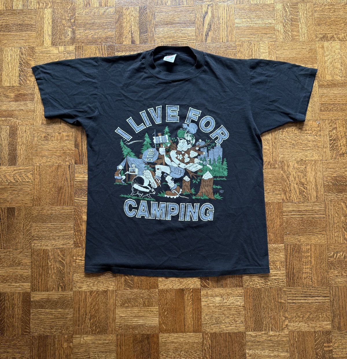 Vintage 90s I Live For Camping Graphic Tee