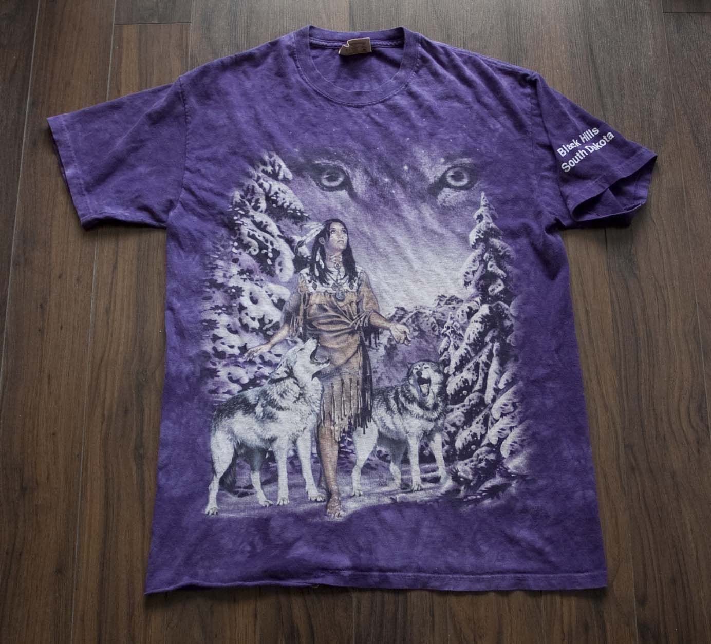 Mountain The Mountain T Shirt Wolves Indian South Dakota Size L