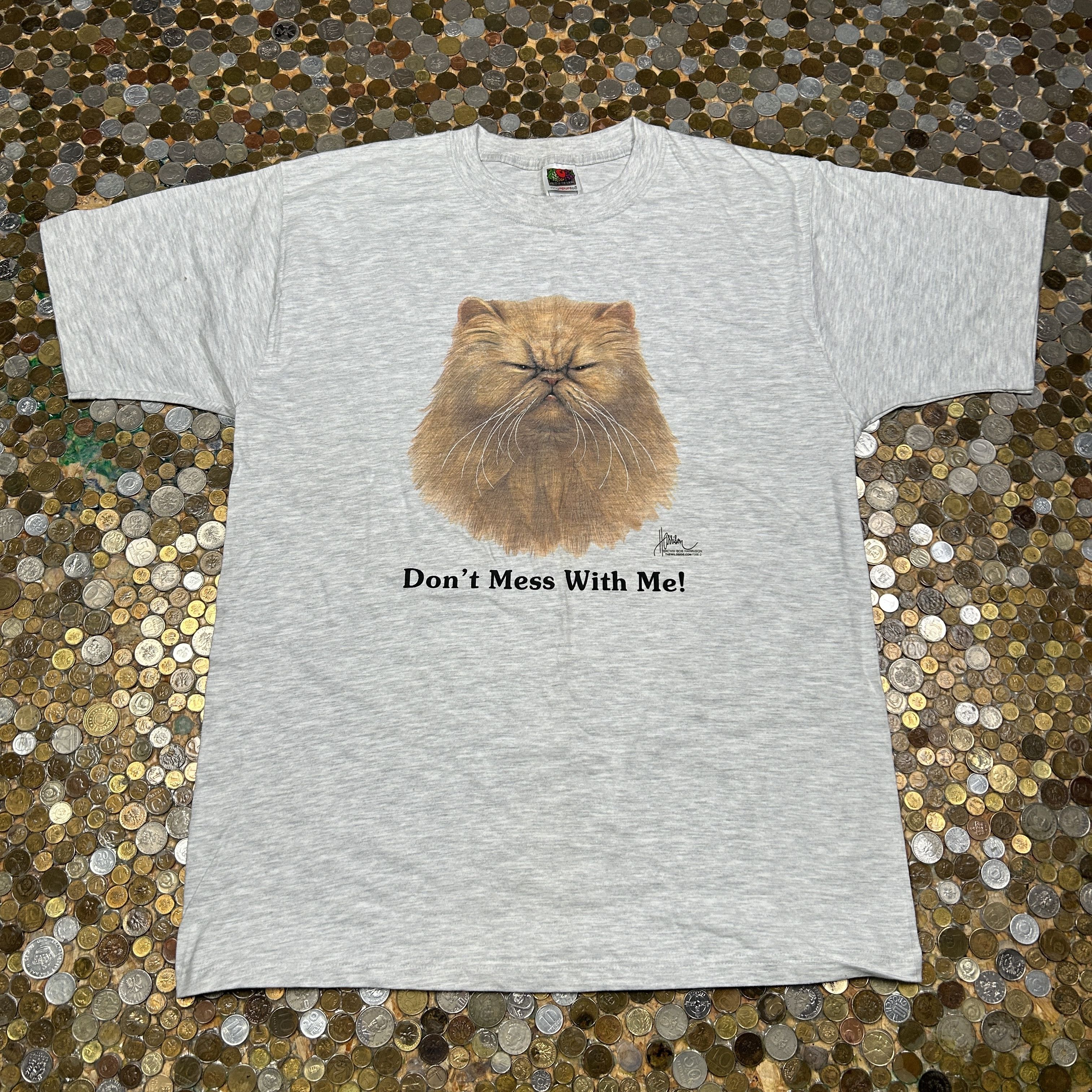 Vintage Fruit Of The Loom Tshirt Bob Harisson Cat Vintage 90s