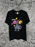 Nasa Space Shuttle Graphic T Shirt Retro Neon Planets Size L