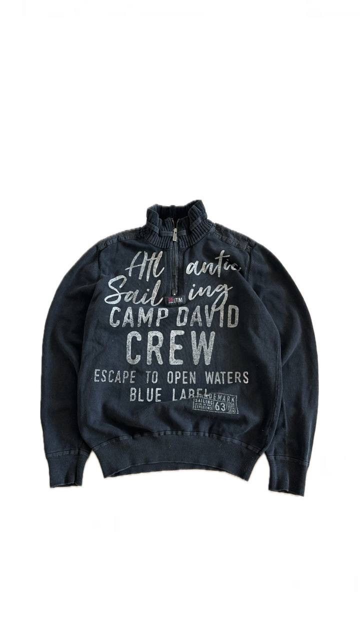 Japanese Brand X Vintage Vintage Camp David Y2k Knitted Quater Sweater