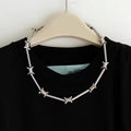 Vintage Bamboo Festival Metal Tie Thorns Spur Necklace