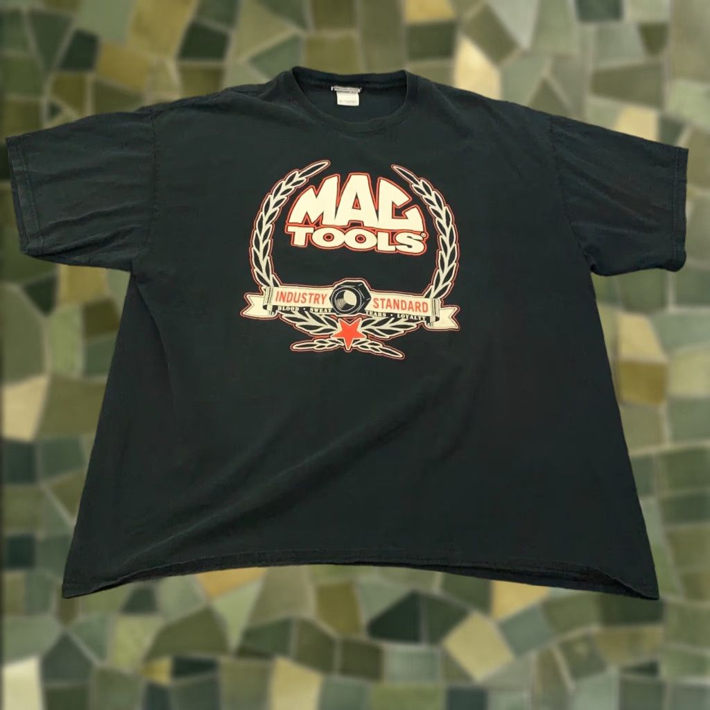 Vintage Mac Tools Mens T Shirt Size 2x Black Auto Mechanic Garage Workwear Cotton Crew Neck Hoodie, Sweatshirt