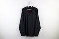 Vintage Spyder Knit Tech Half Zip Brush Fleece Lined Sweater Black
