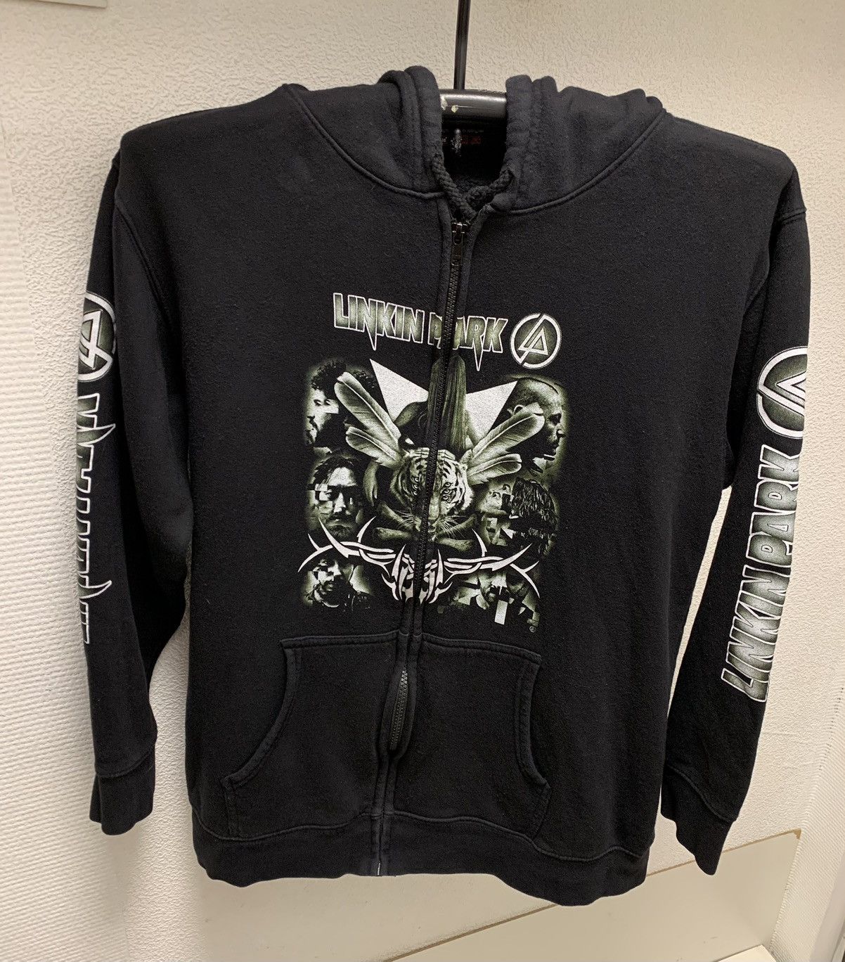 Band Tees Linkin Park Vintage Black Zip Hoodie L Sz 1990th 90th Full Sweatshirt | FlexRushtees.com