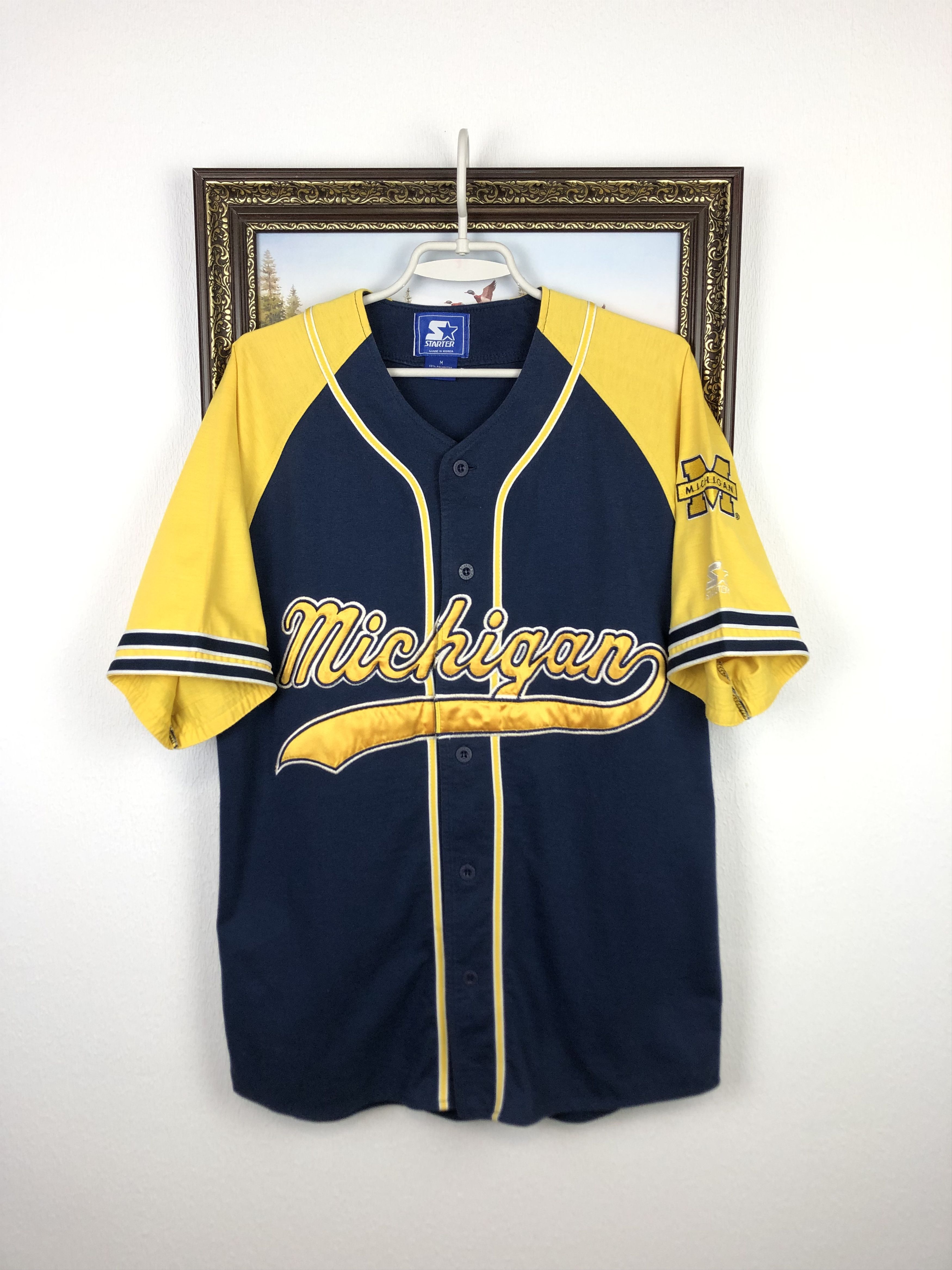 Starter Vintage 90 S Starter Michigan Wolverines Baseball Jersey Tee