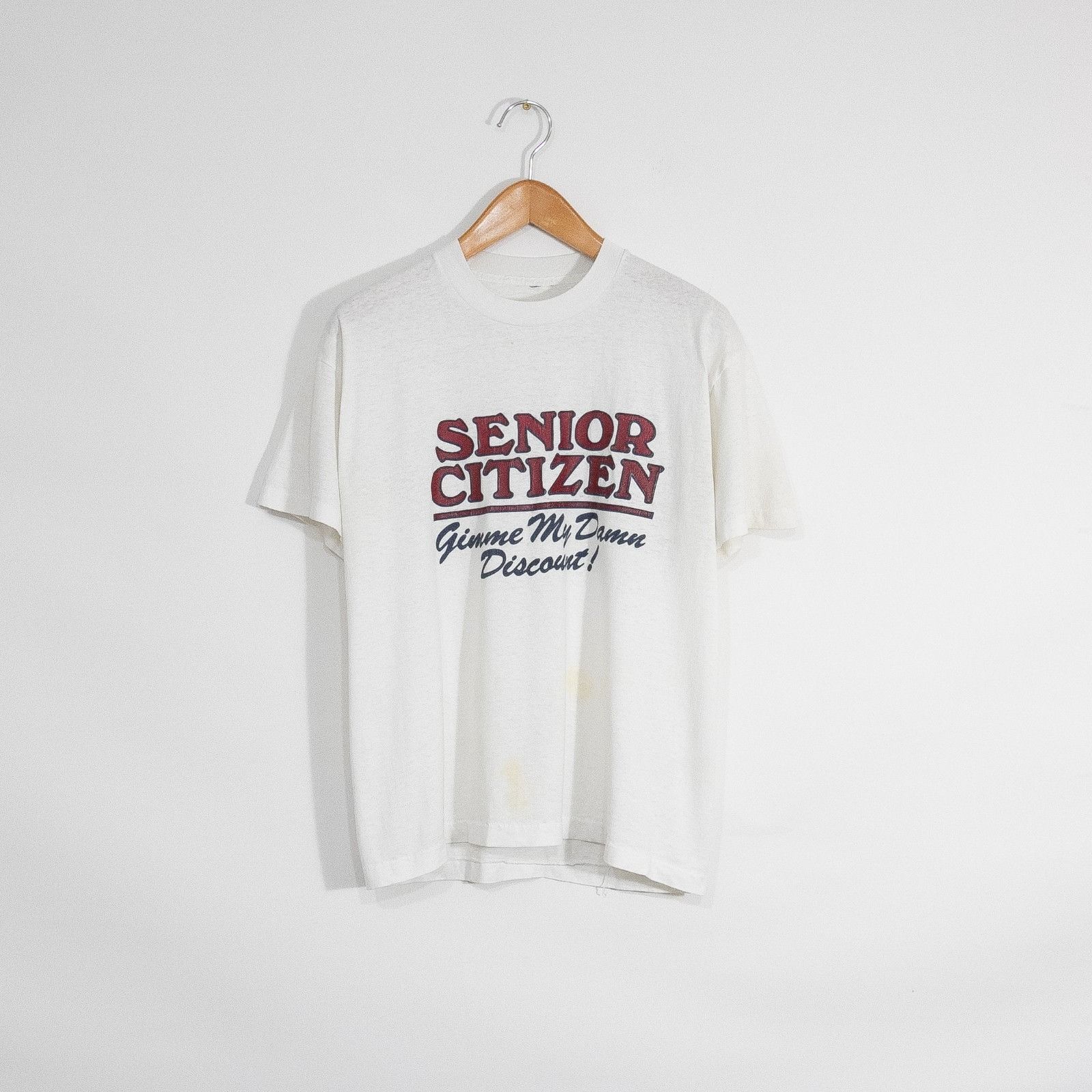 Vintage 90s Senior Citizen Funny Humor T Shirt Large Thin Hoodie, Sweatshirt | FlexRushtees.com
