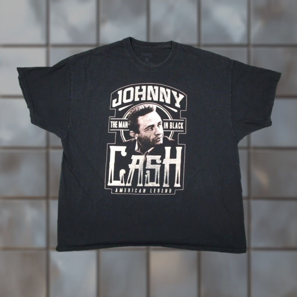 Etro Vintage Johnny Cash T Shirt Mens 2xl Short Sleeve Black Cotton Music Retro Western 70s 80s Man